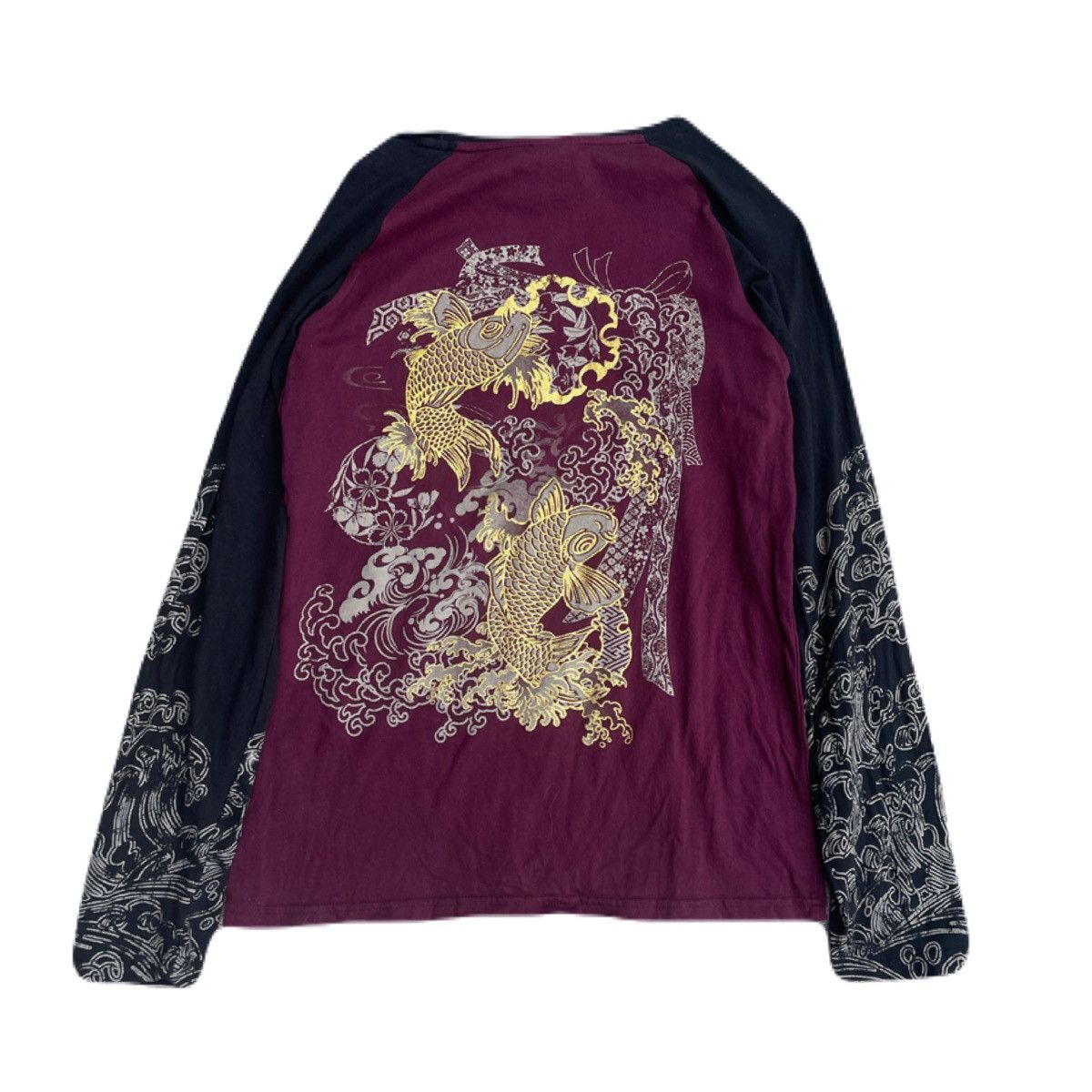 If Six Was Nine 2000s Japanese Glitter Sukajan Yakuza Long Sleeve Tee Size US S / EU 44-46 / 1 - 2 Thumbnail