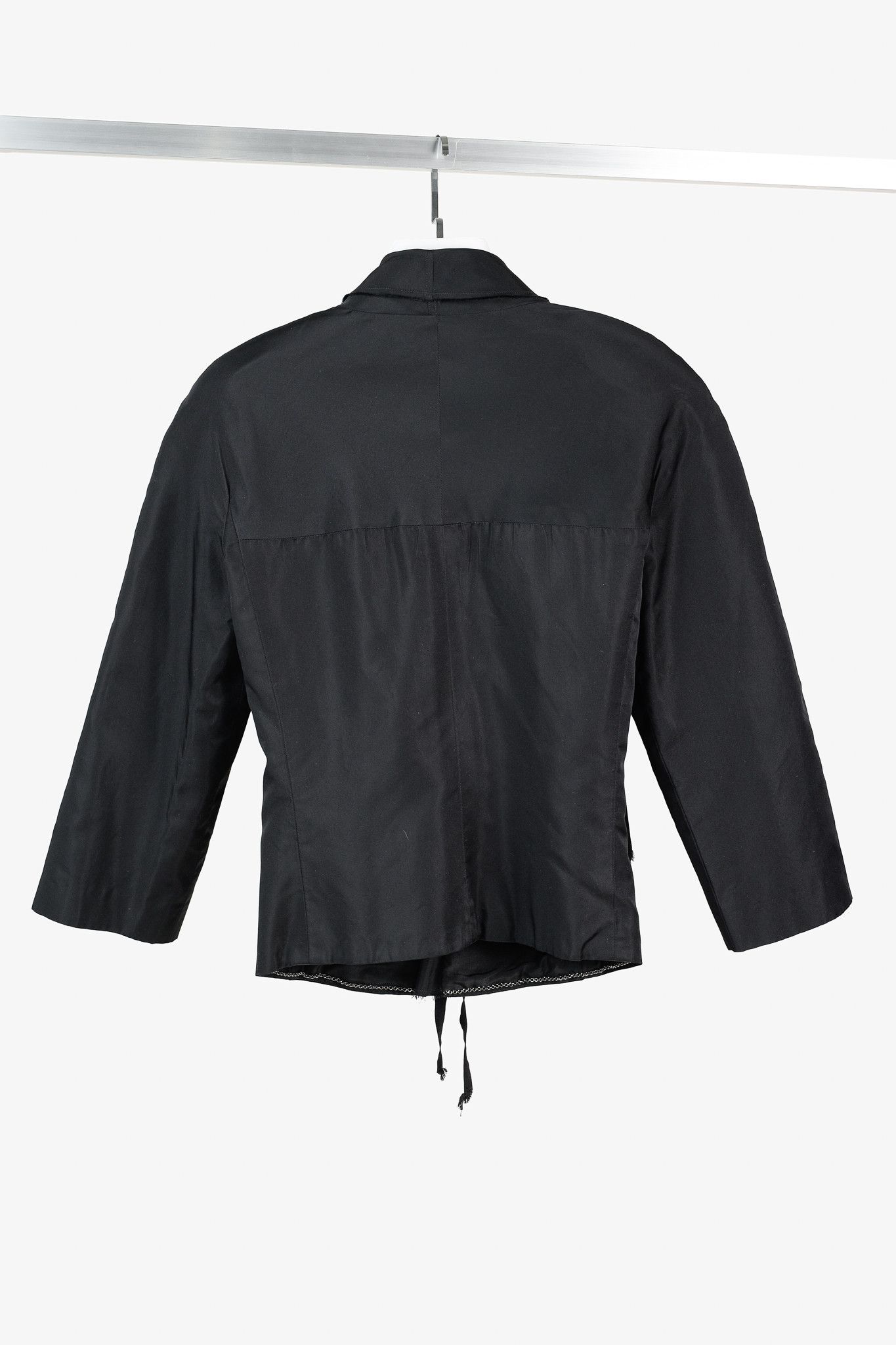 Chanel Chanel SS/06 RTW Runway Black Silk Taffeta Tie-Front Jacket Size S / US 4 / IT 40 - 2 Thumbnail