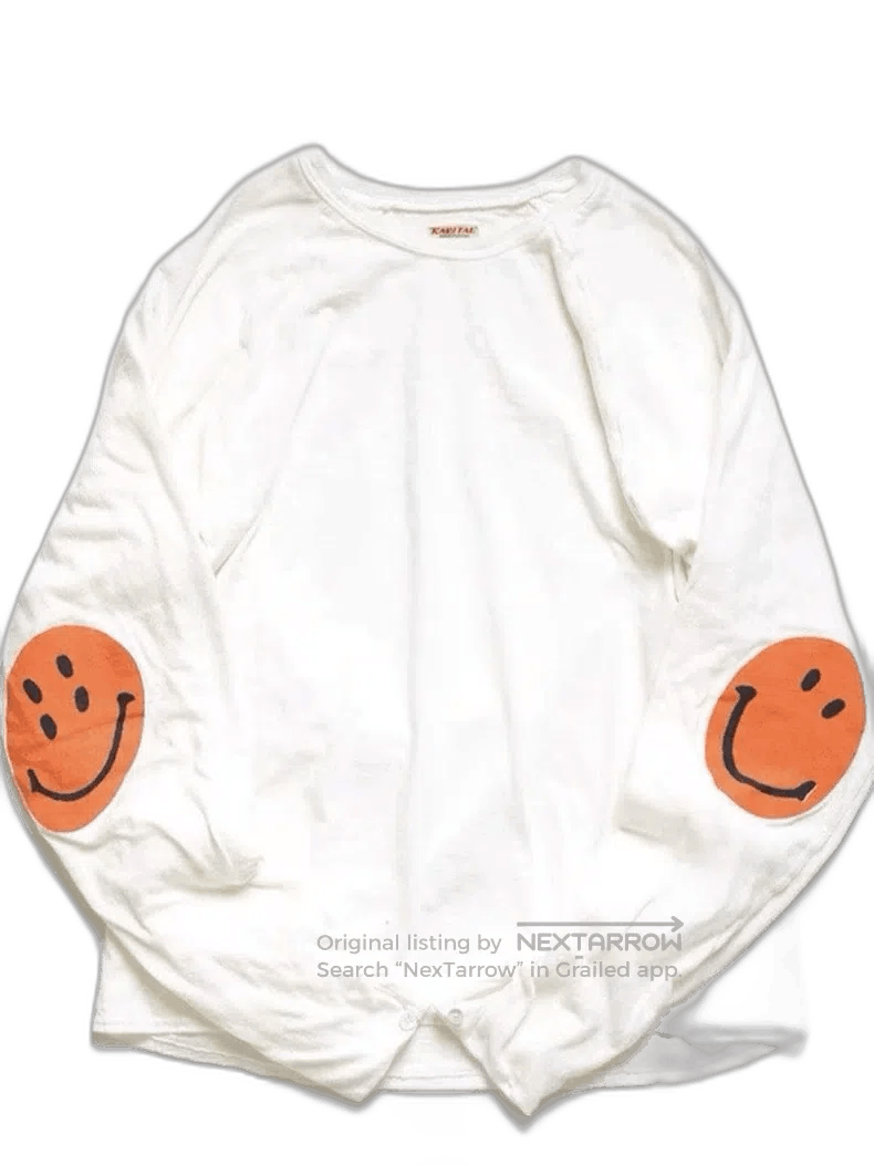 Kapital KAPITAL White Long Sleeve T-Shirt with Smiley Size US M / EU 48-50 / 2 - 1 Thumbnail