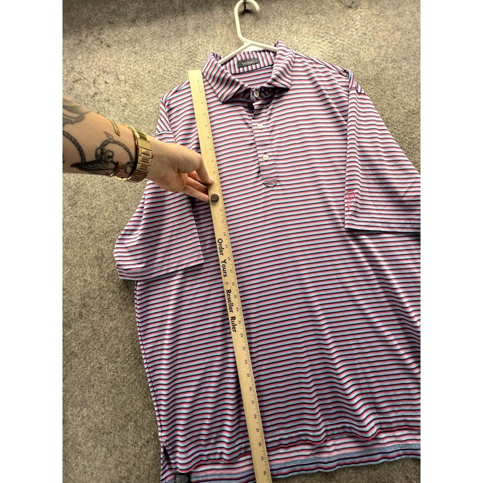Vintage Turtleson Polo Shirt Mens XL Blue Stripe Golf Lightweight Short Sleeve Casual Size US XL / EU 56 / 4 - 4 Thumbnail