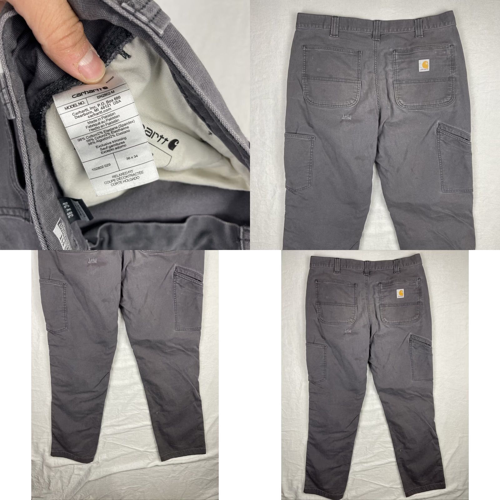 Carhartt Carhartt Pants Mens 36x34 Gray Rugged Flex Canvas 5-Pocket Relaxed Straight Front Workwear Pants Mens Medium? Size US 36 / EU 52 - 9 Thumbnail