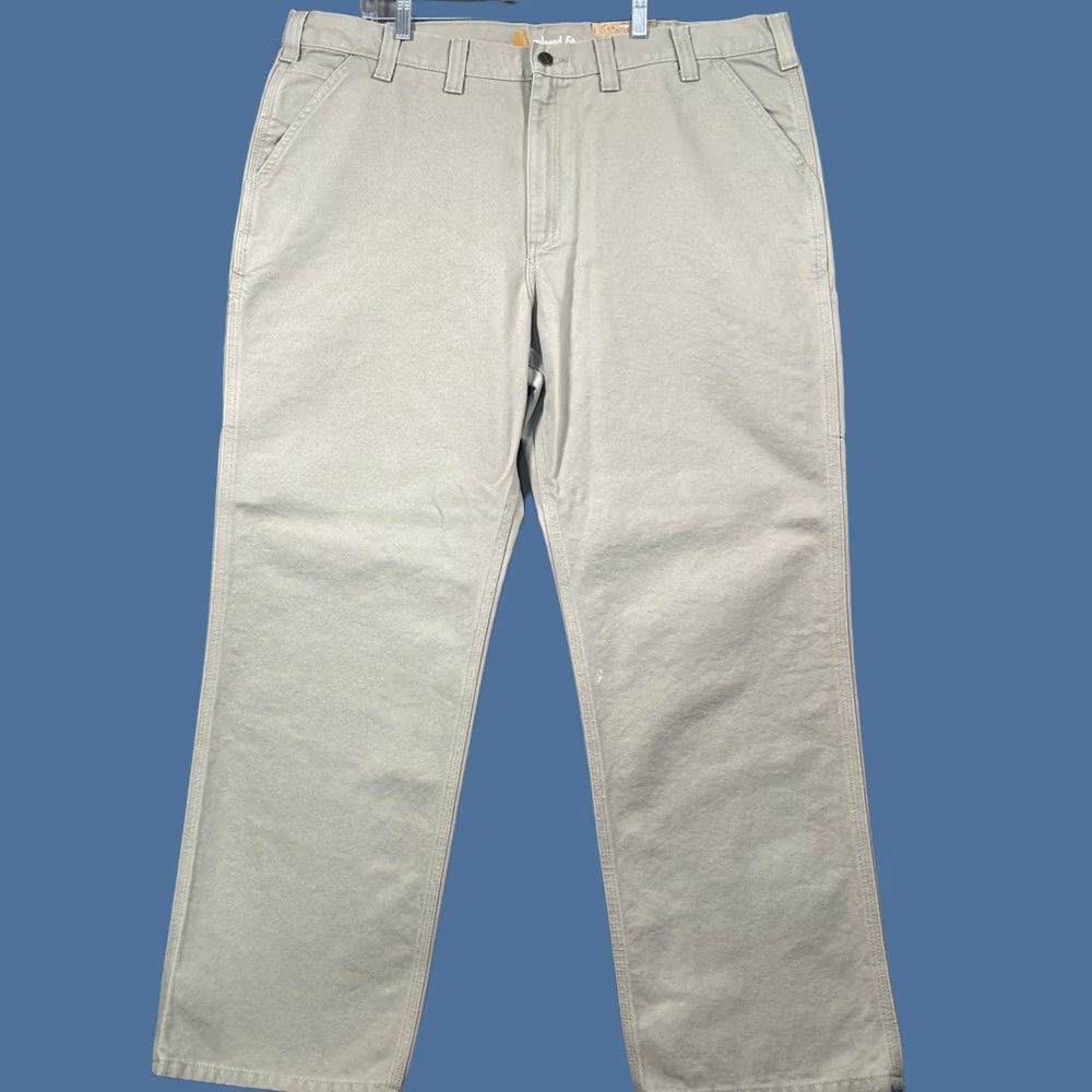 Carhartt Carhartt Mens 44x32 Relaxed Fit Washed Duck Work Dungaree Tan Canvas Pants Size US 44 / EU 60 - 1 Thumbnail