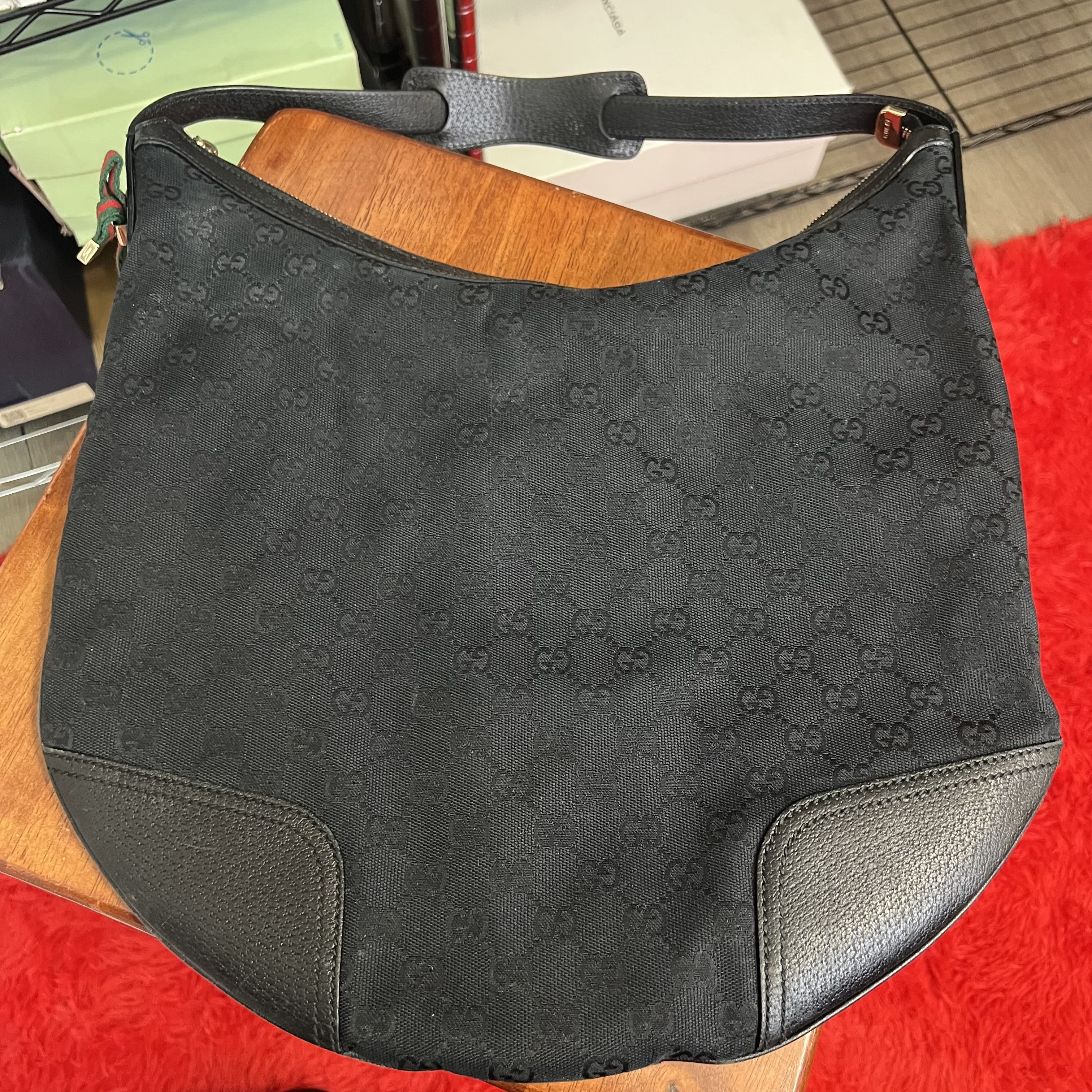 Gucci Gucci Monogram Large Princy Hobo Black Size ONE SIZE - 7 Thumbnail