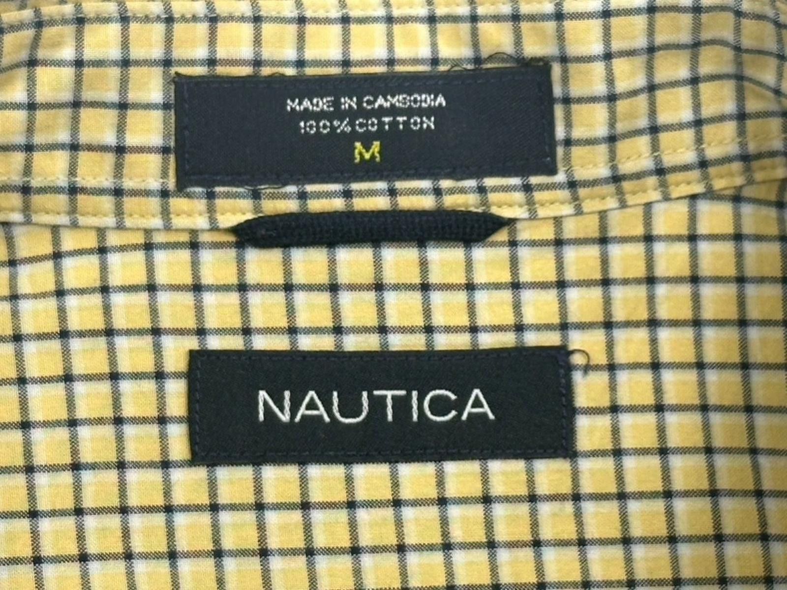 Nautica Nautica Check Pattern 100% Cotton Button Up Yellow Men's M Size US M / EU 48-50 / 2 - 3 Thumbnail
