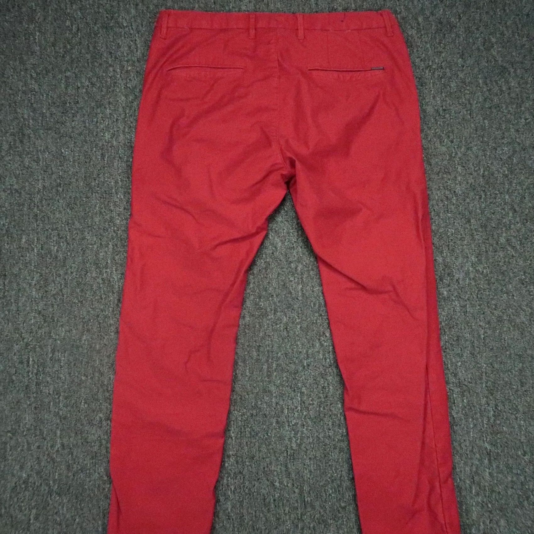 Scotch & Soda Scotch & Soda Pants Mens 33x29 Red Chino Stretch Trousers Straight Front Button Zip Size US 33 - 5 Thumbnail