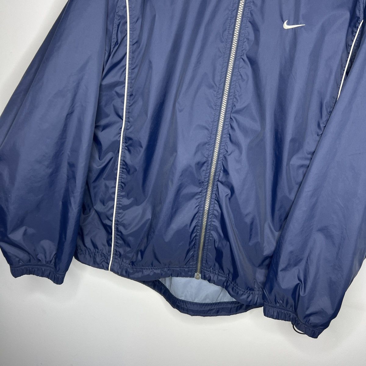 Nike × Vintage Vintage Nike Small Logo Drill Nylon Track Jacket size L Size US L / EU 52-54 / 3 - 6 Thumbnail