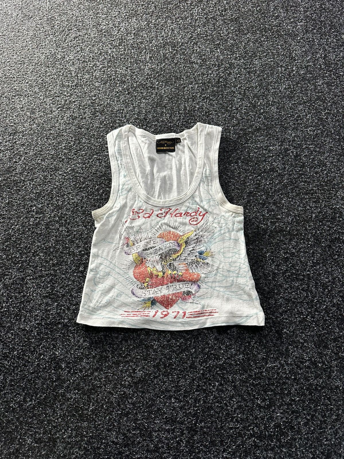 Designer × Ed Hardy ❗️Vintage Ed Hardy tiger big True Love Logo Women Tee Size XS / US 0-2 / IT 36-38 - 1 Thumbnail