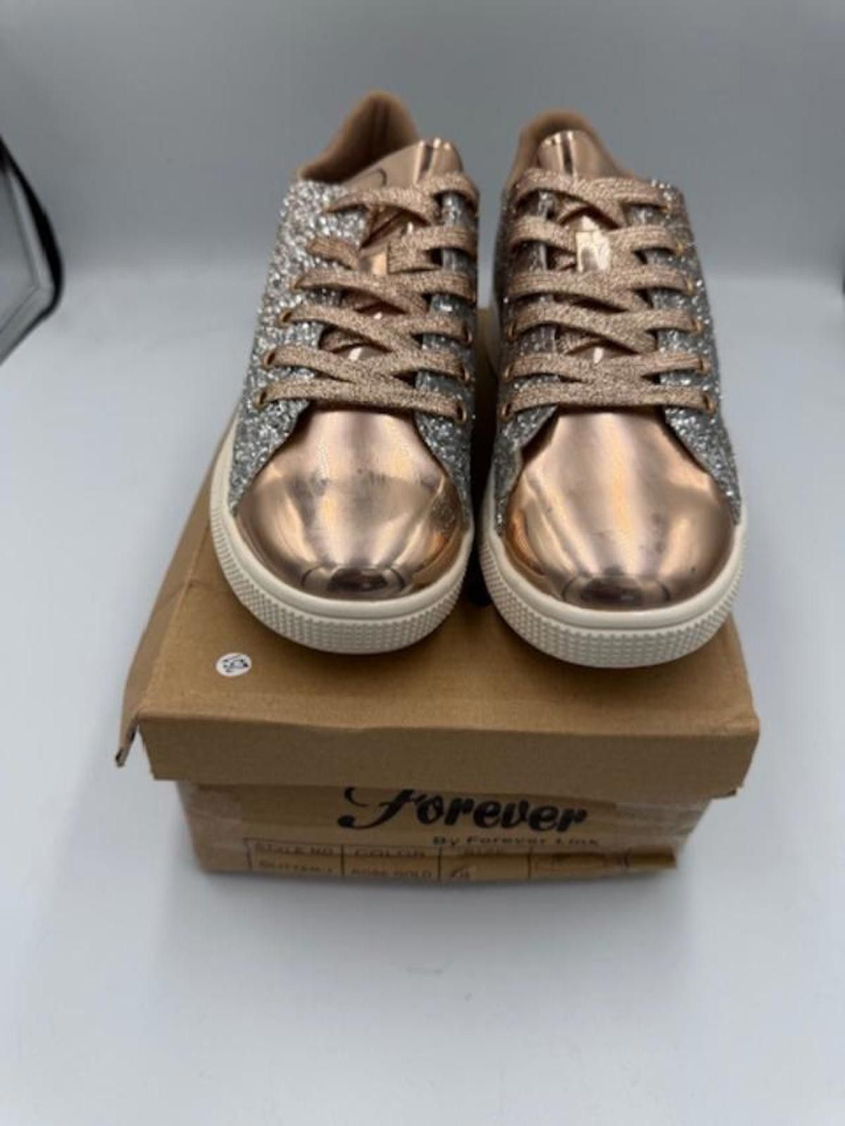 Forever 21 Forever Rose Gold Glitter Sneakers Size W6.5 Size US 6.5 / IT 36.5 - 3 Thumbnail