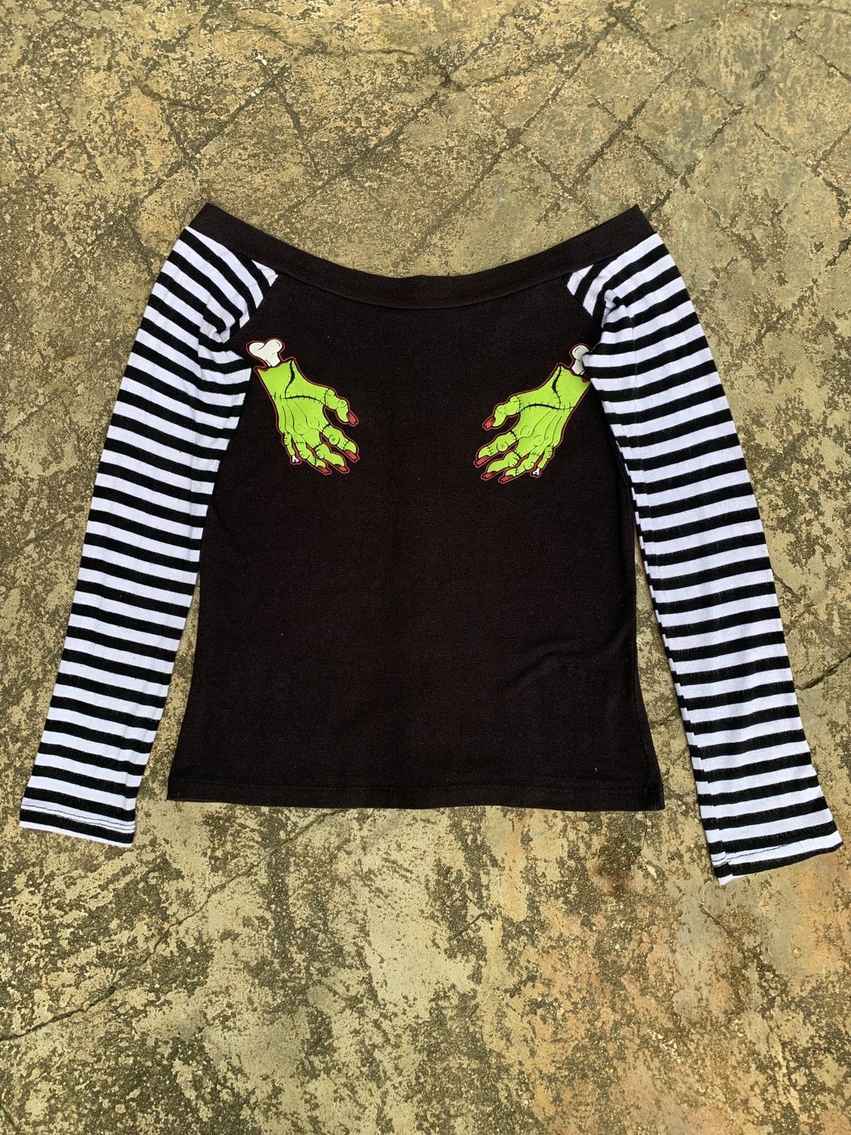 Japanese Brand y2k Too Fast Punk Parody Graphic Lace Longsleeve Top Size S / US 4 / IT 40 - 2 Thumbnail