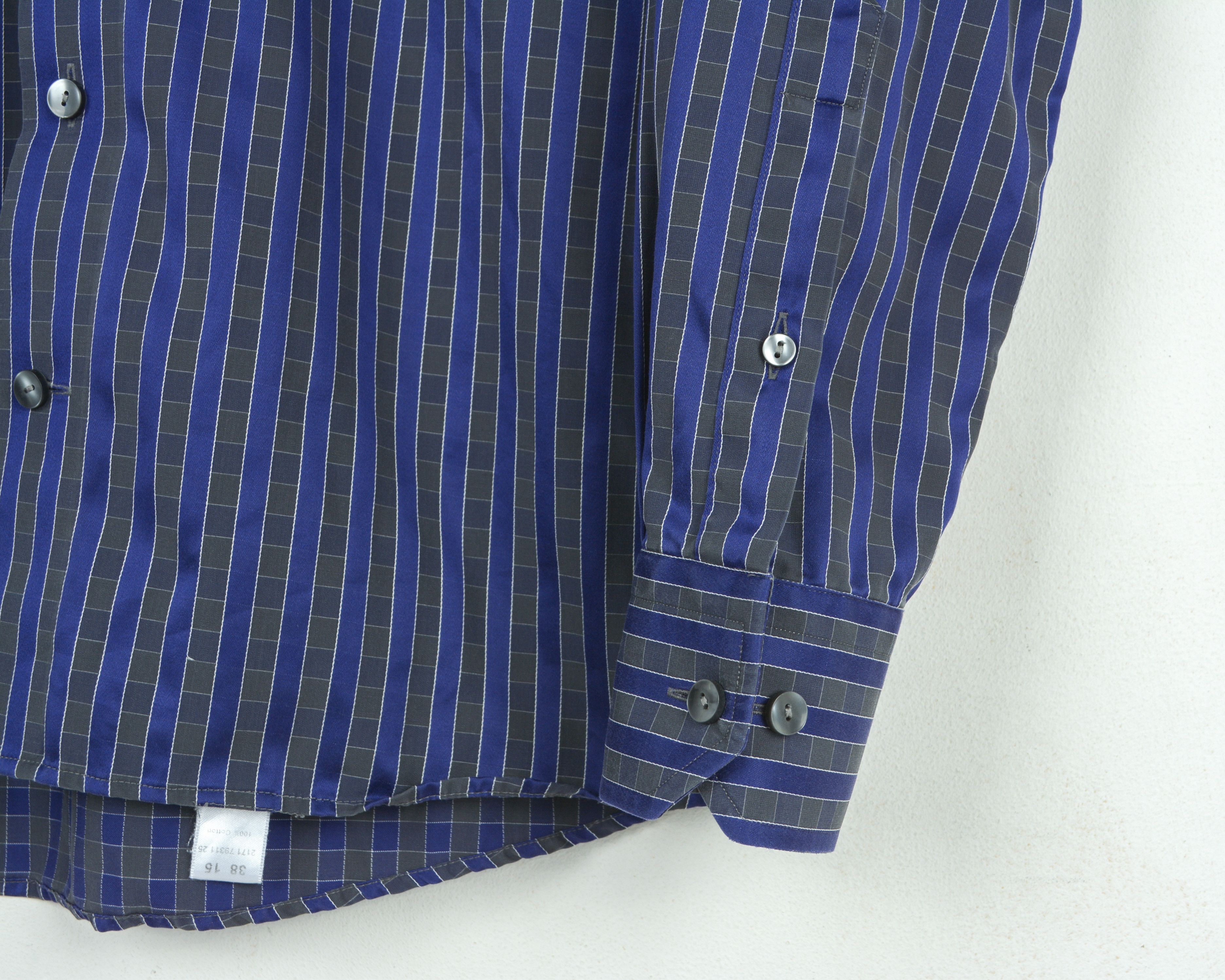 Eton 15" 38 Contemporary Fit Button Up Over Shirt Formal Striped Size 38R - 3 Thumbnail