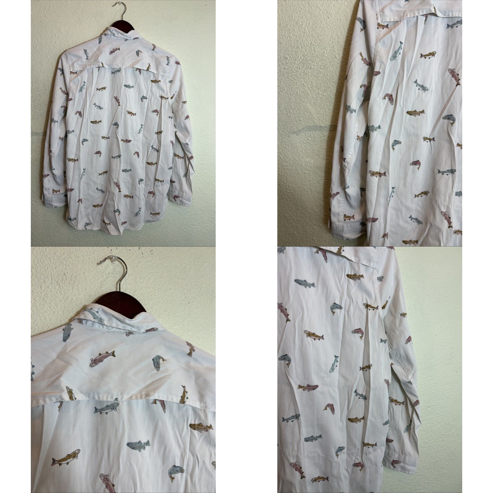 Eddie Bauer VINTAGE Eddie Bauer Women’s Small Long Sleeve Vented Button Up Shirt Fishing AOP White Size S / US 4 / IT 40 - 9 Thumbnail
