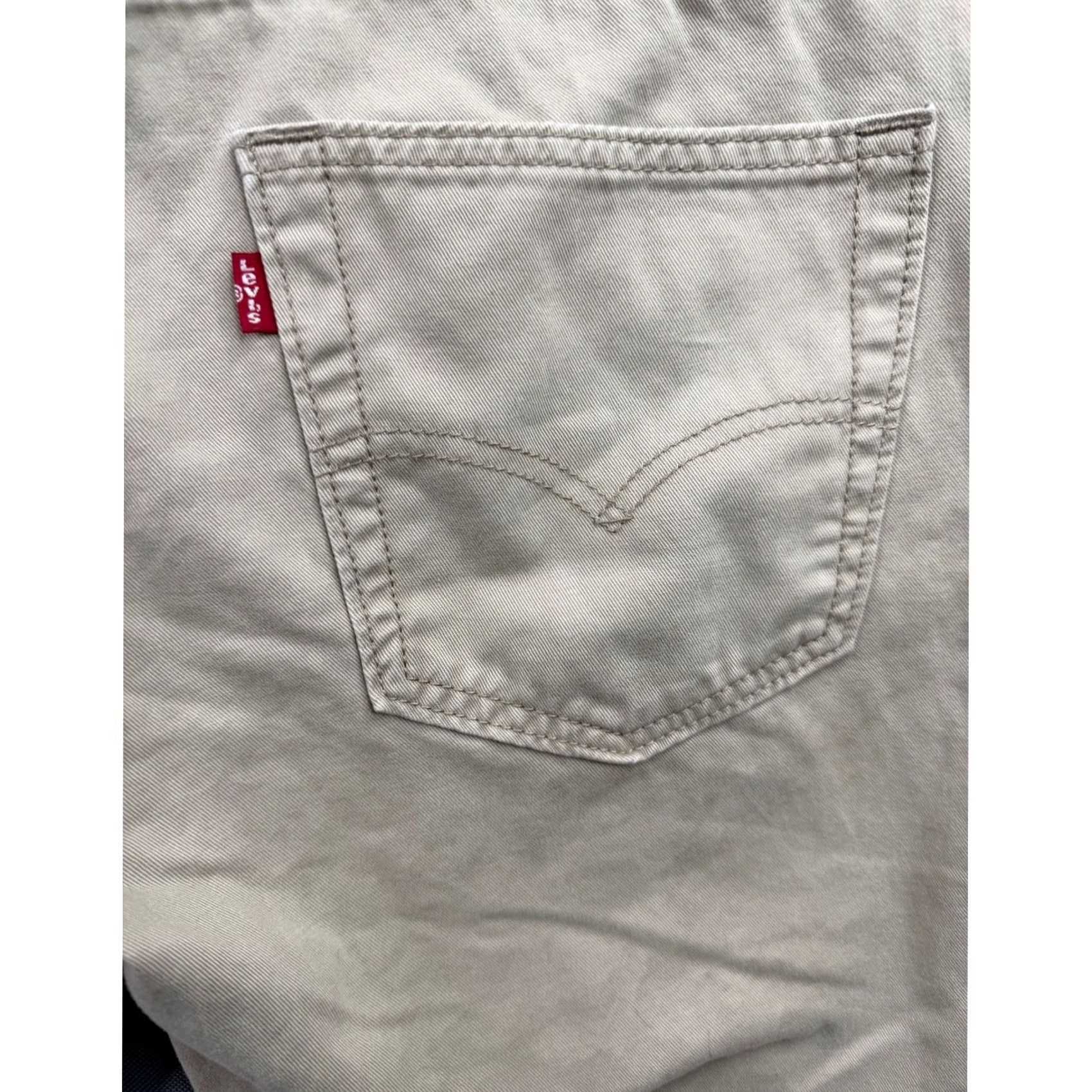Levi's Levi's 514 Straight Fit Pants Mens Tan Khaki Cotton Twill 32x30 Size US 32 / EU 48 - 3 Thumbnail