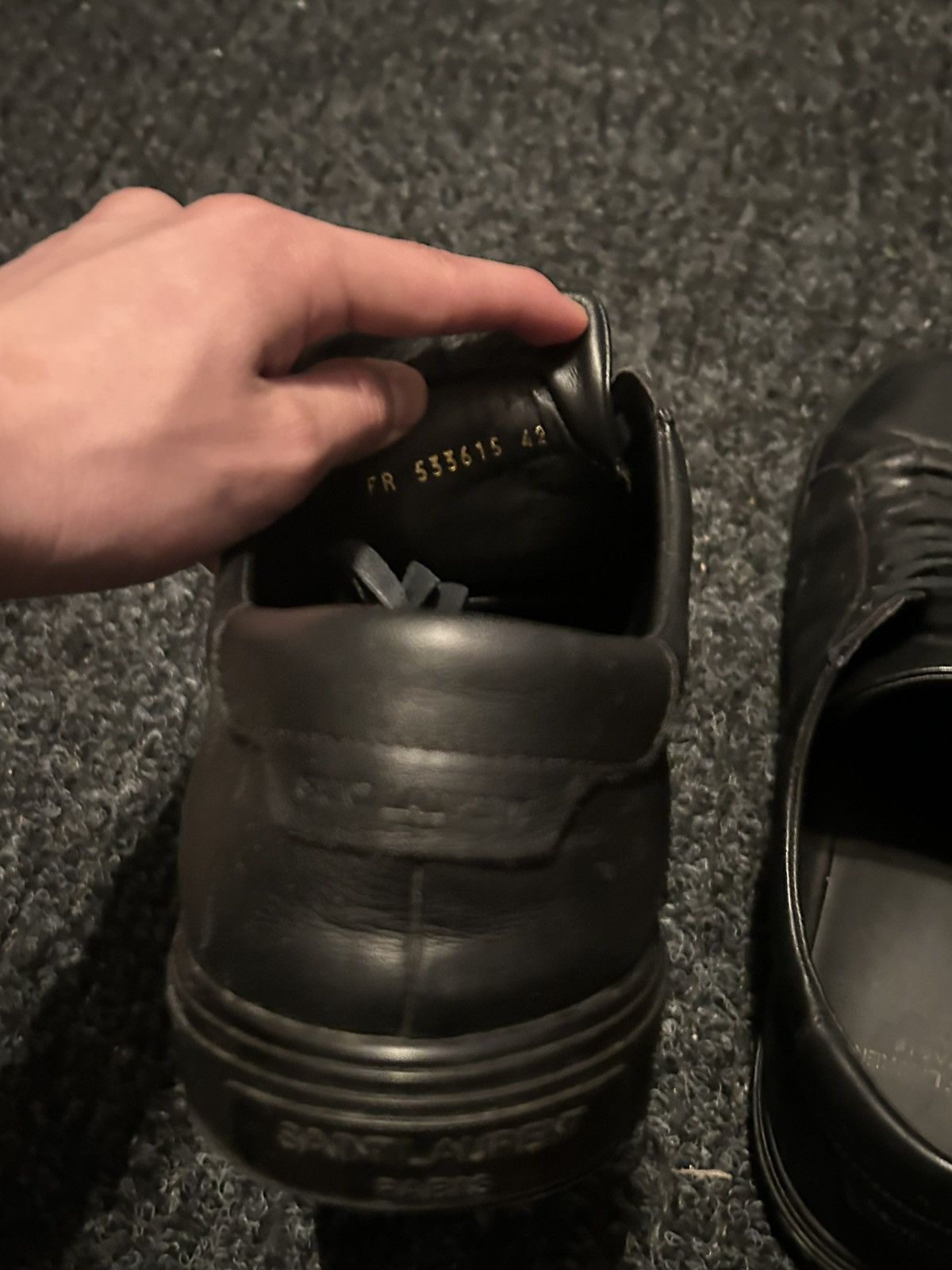 Saint Laurent Paris Saint Laurent Black Leather Low-tops Size US 9 / EU 42 - 3 Thumbnail