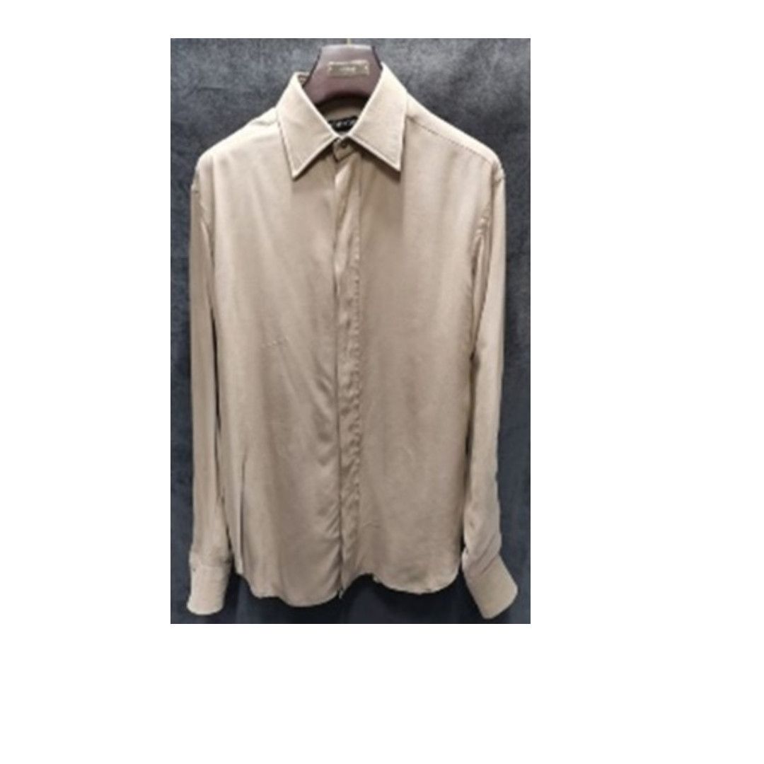 image of Tom Ford O1Loc1C0224 94Yqgmsz Shirt In Beige, Men's (Size Small)