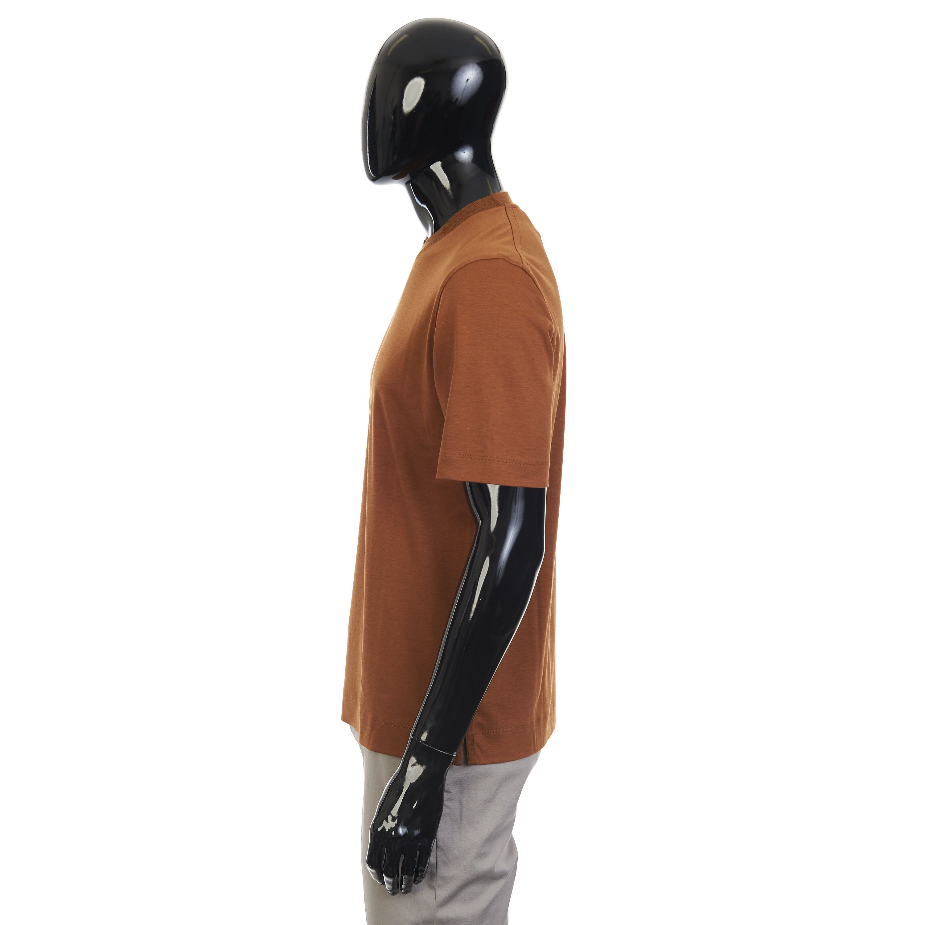 Ermenegildo Zegna Dark Foliage Silk & Cotton Crewneck Tshirt Size 52 Size US L / EU 52-54 / 3 - 3 Thumbnail