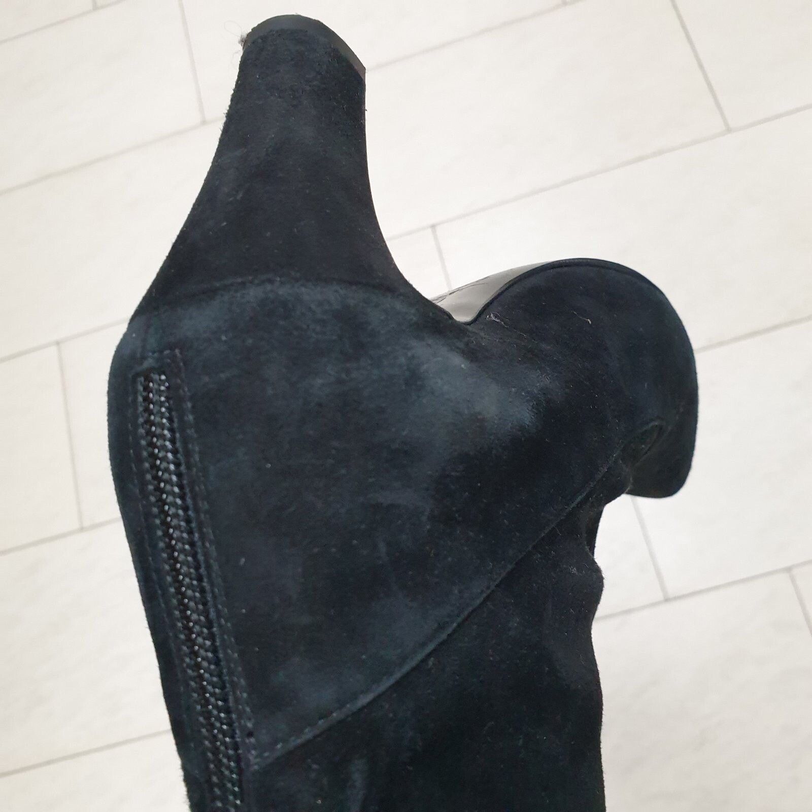 Chanel Chanel Black Suede Leather Over Knee Boots Sz. 39 Size US 9 / IT 39 - 11 Thumbnail