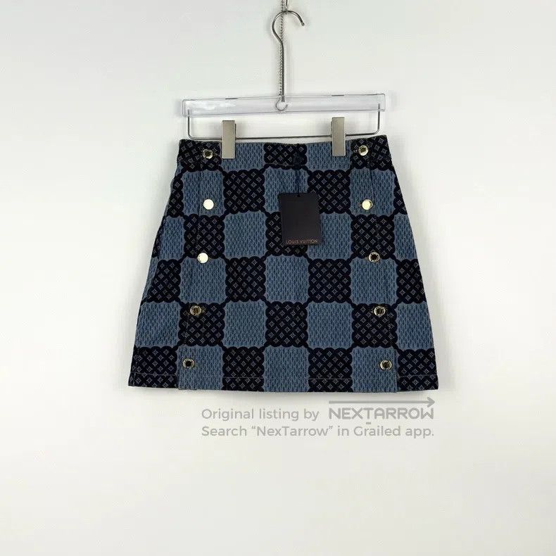 Louis Vuitton Louis Vuitton Denim blue presbyopic leather label checkerb Size 33" - 3 Thumbnail