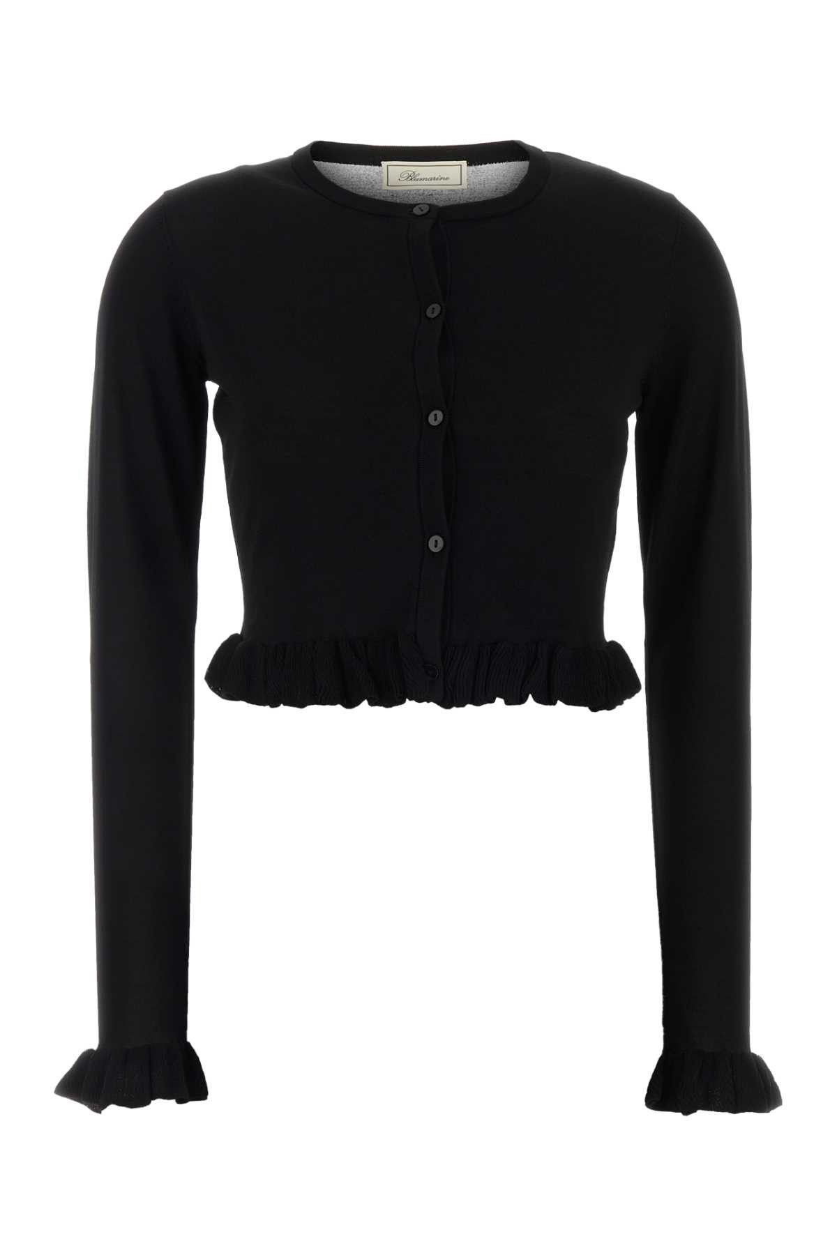 Blumarine Black Viscose Blend Cardigan Size S / US 4 / IT 40 - 1 Thumbnail