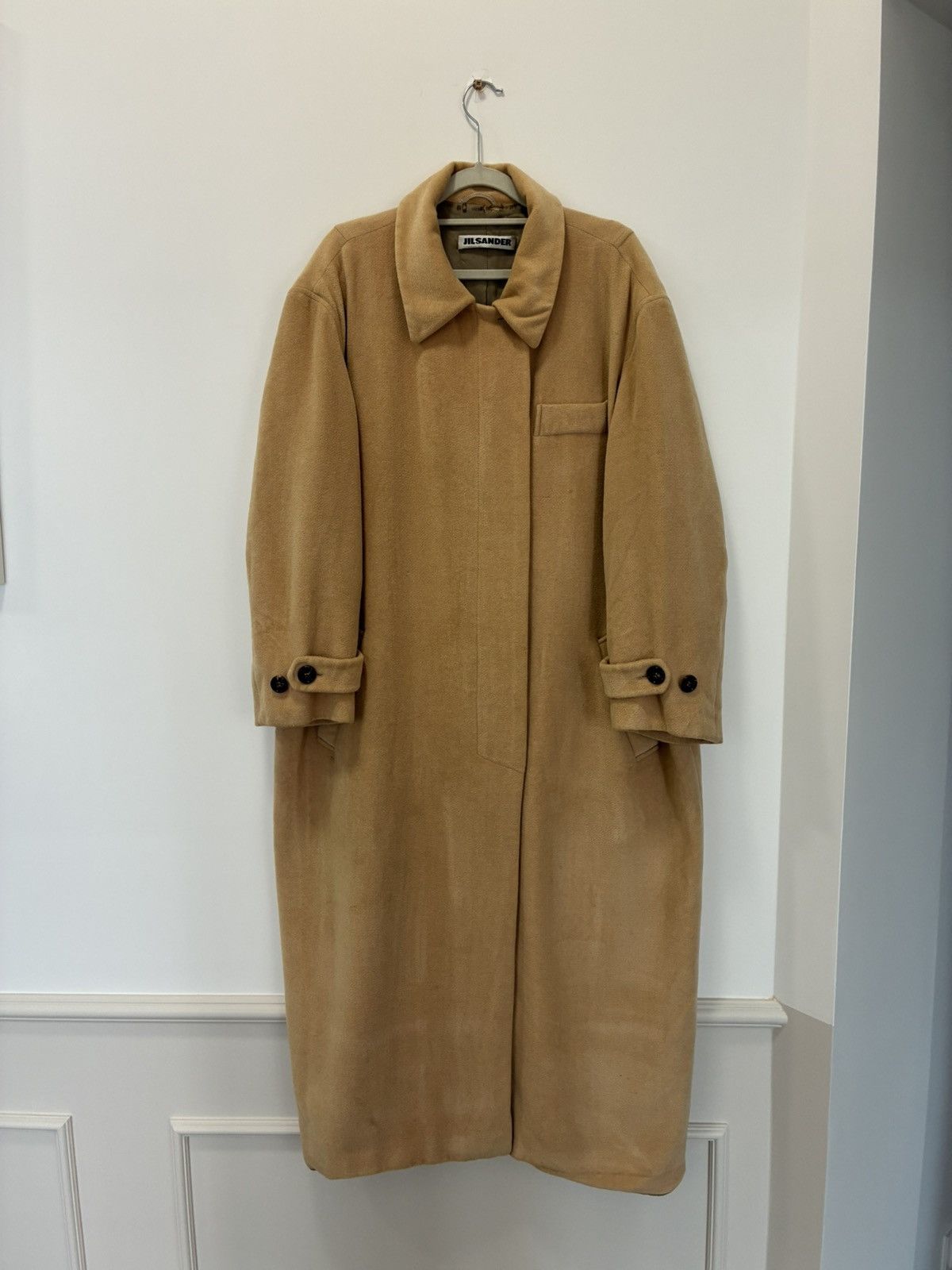 Jil Sander Vintage Made in Italy Jil Sander Camel Wool-Blend Long Coat Size M / US 6-8 / IT 42-44 - 2 Thumbnail