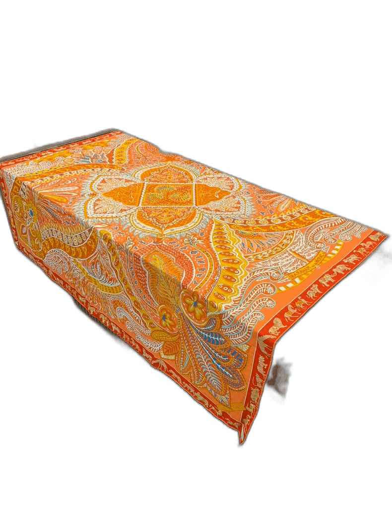 Hermes Hermes Floral Logo Wool Cashmere Scarf Size ONE SIZE - 1 Thumbnail