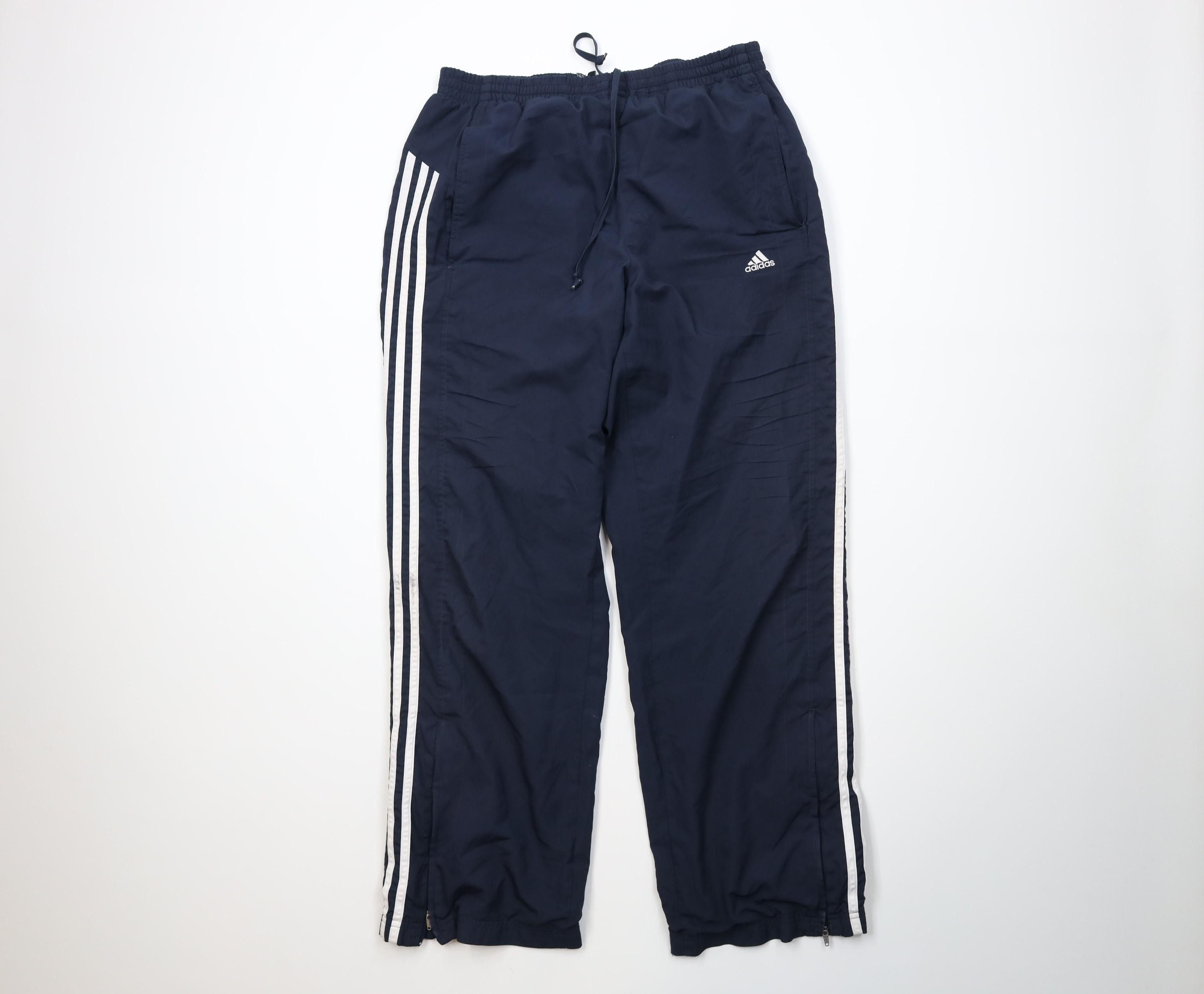 Adidas Vintage Y2K Adidas Striped Lined Wide Leg Windbreaker Pants Size US 34 / EU 50 - 1 Thumbnail