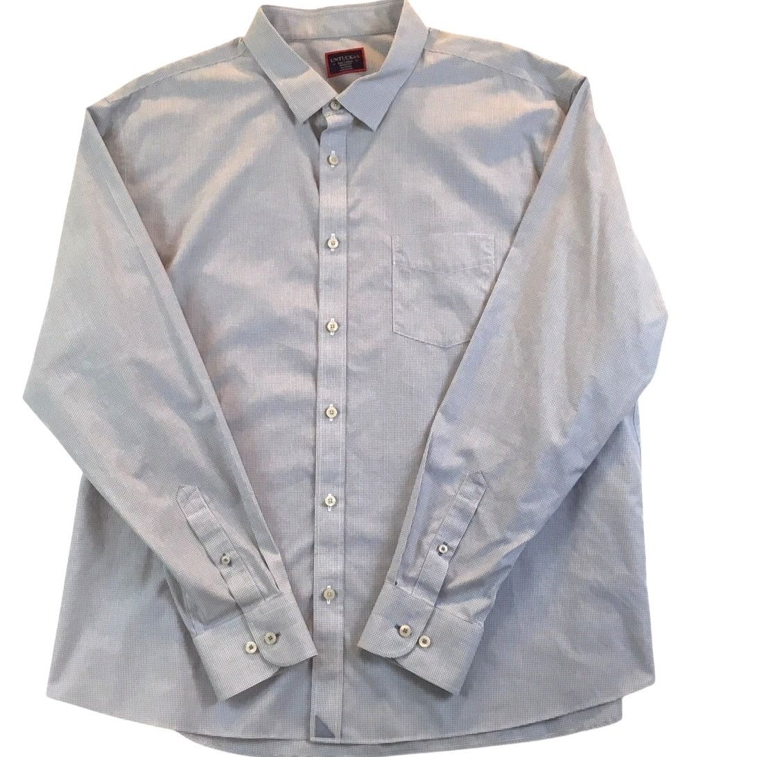 UNTUCKit UNTUCKIT Blue Check XXXL Long Sleeve Shirt 3XL Wrinkle Free Size US XXL / EU 58 / 5 - 1 Thumbnail