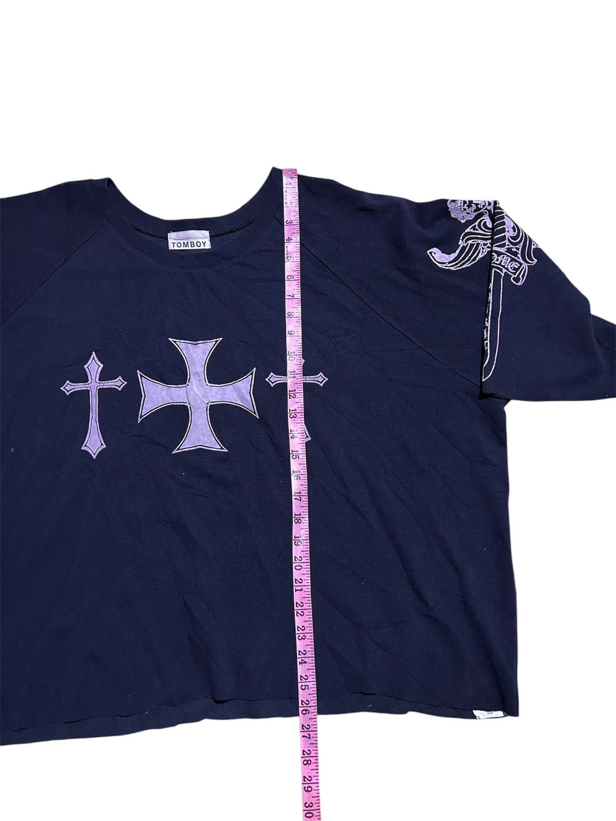 Beauty Beast × Japanese Brand 💥 RARE TOMBOY BIG CROSS CROPS SHIRT Size US XXL / EU 58 / 5 - 7 Thumbnail