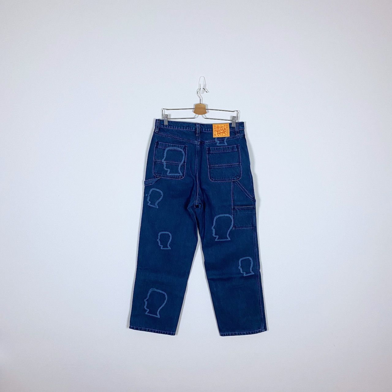 Brain Dead BRAIN DEAD LOGOHEAD DENIM DOUBLE KNEE UTILITY PANT INDIGO Size US 33 - 3 Thumbnail