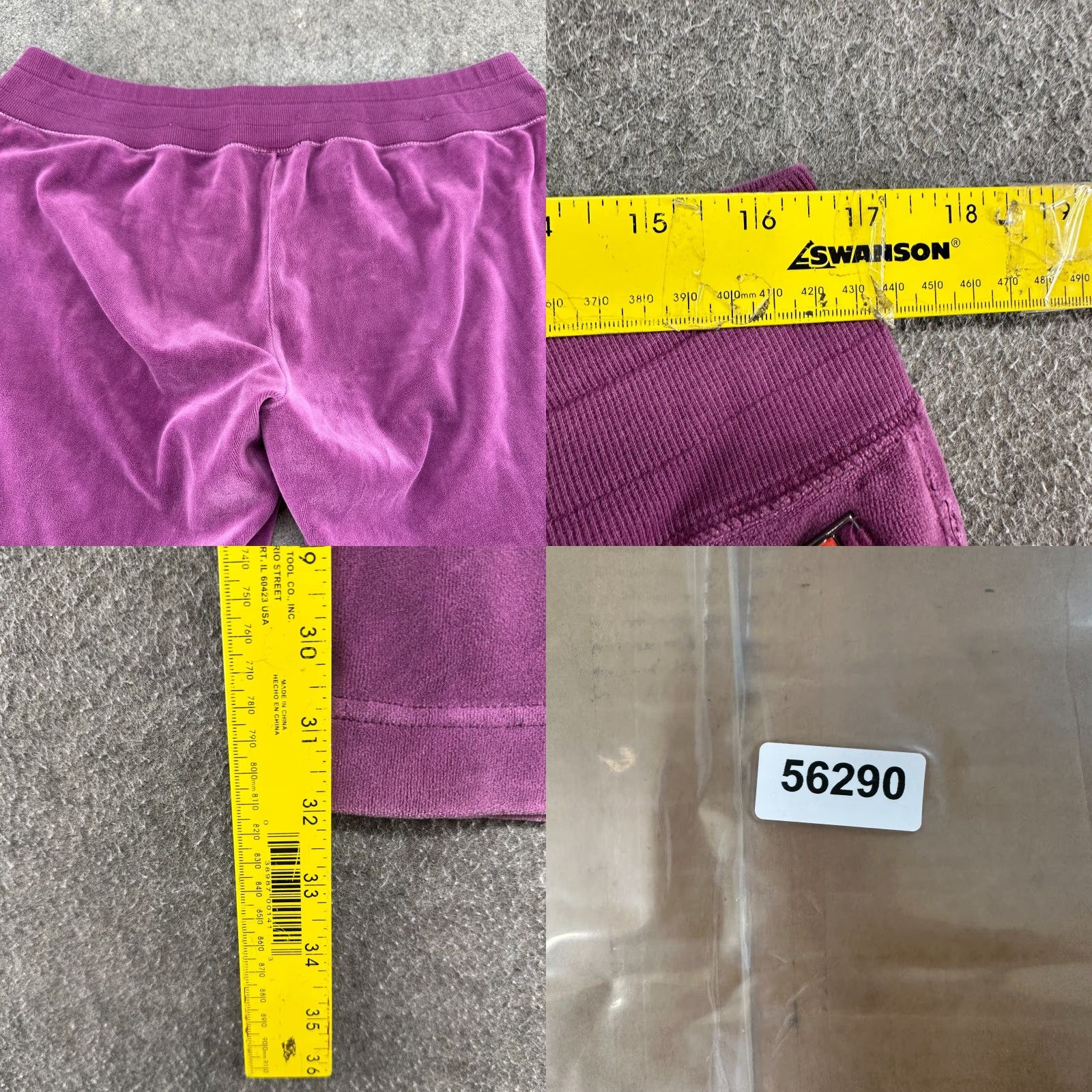 Nike VINTAGE Nike Pants Women XL Purple Sweat Velour Velvet Swoosh Low Rise Baggy Y2K Size 40" / US 18 - 8 Thumbnail