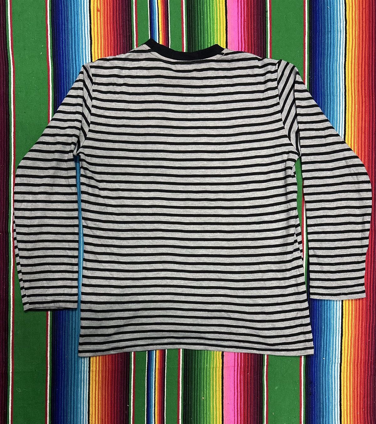 Vintage 💥Peanuts💥Snoppy stripe long sleeve single pocket tees 💥 Size US L / EU 52-54 / 3 - 2 Thumbnail