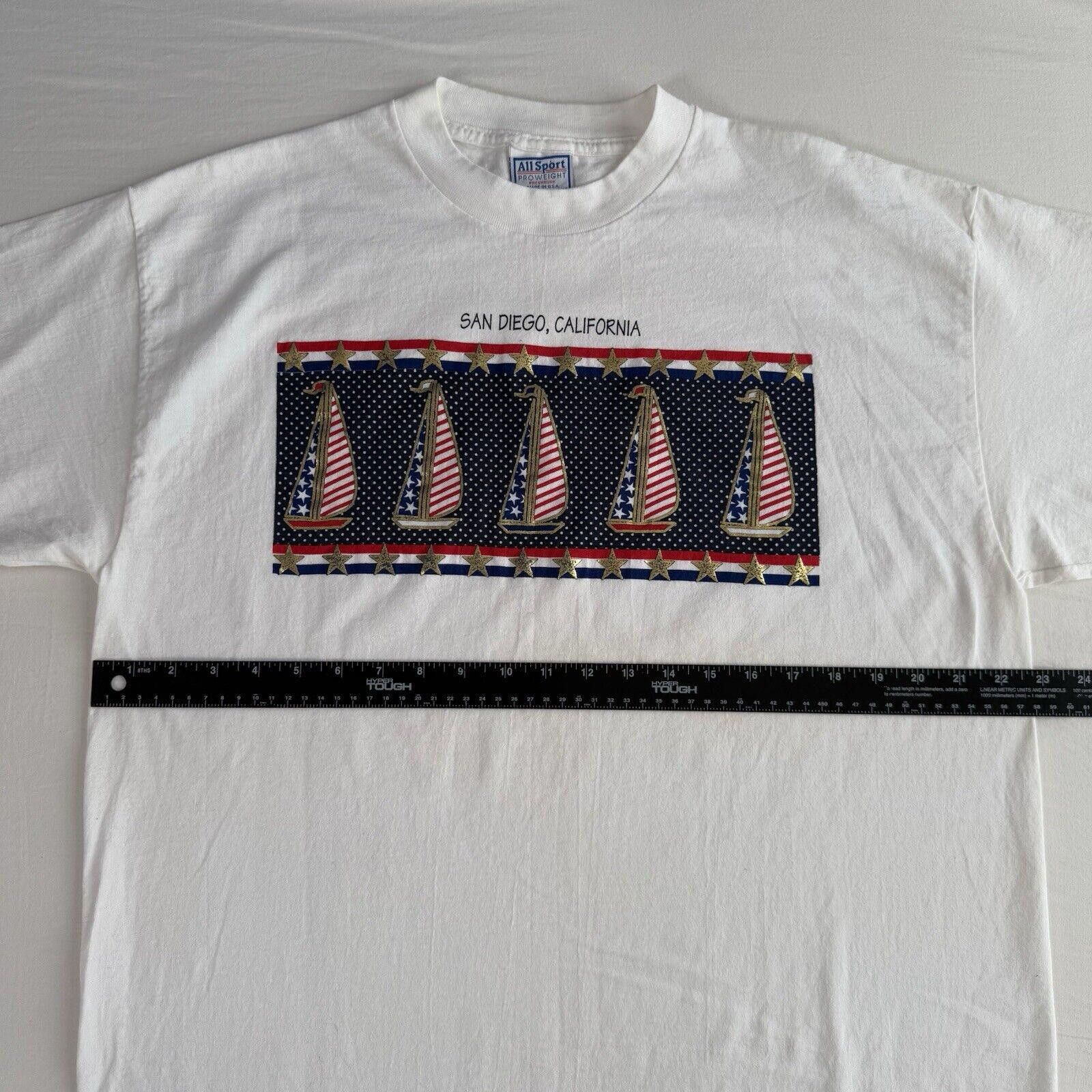 All Sport Vtg 1990 California San Diego Shirt Size XL Single Stitch Size US XL / EU 56 / 4 - 7 Thumbnail