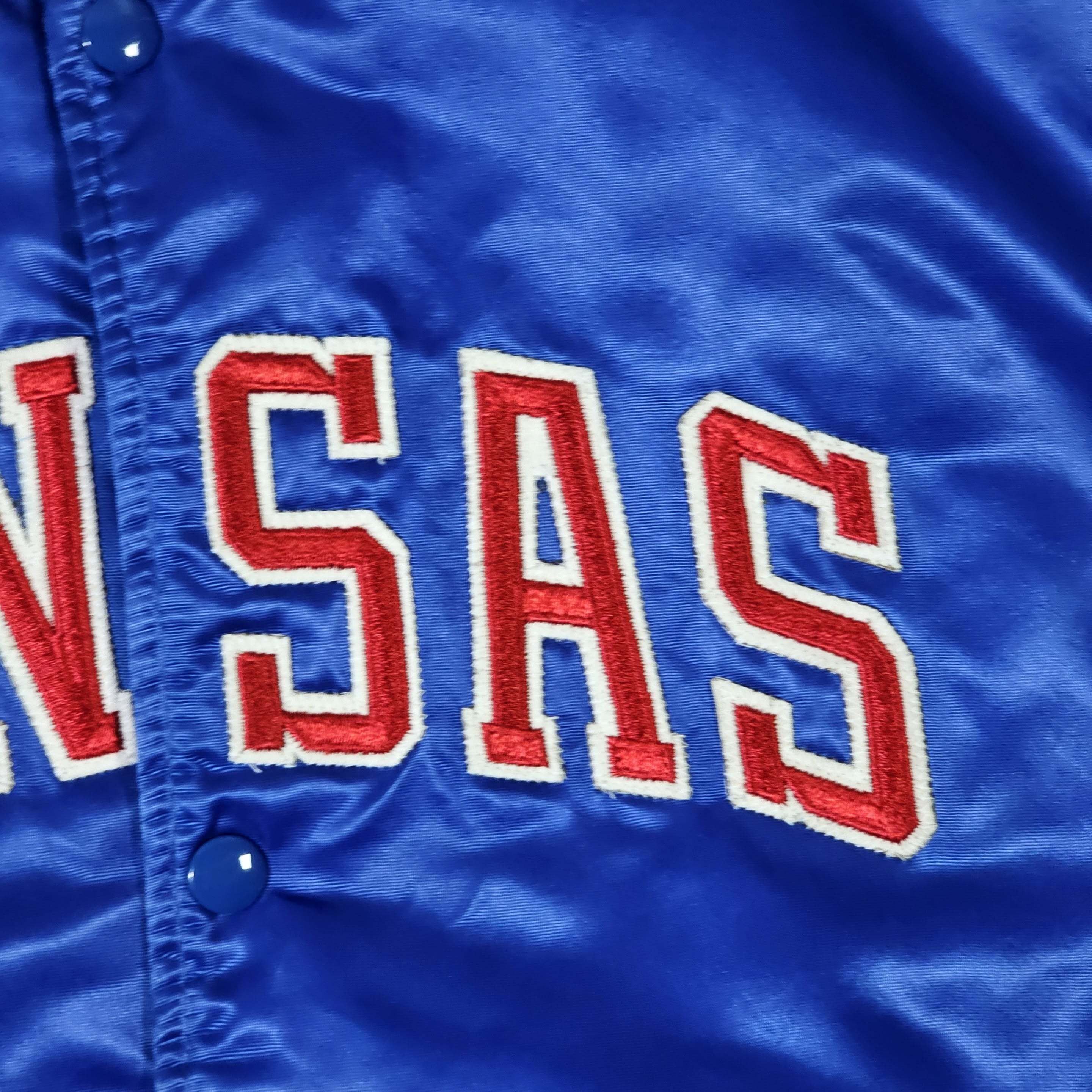 Vintage Kansas Jayhawks Vintage 80s Starter Satin Bomber Jacket Size US L / EU 52-54 / 3 - 5 Thumbnail