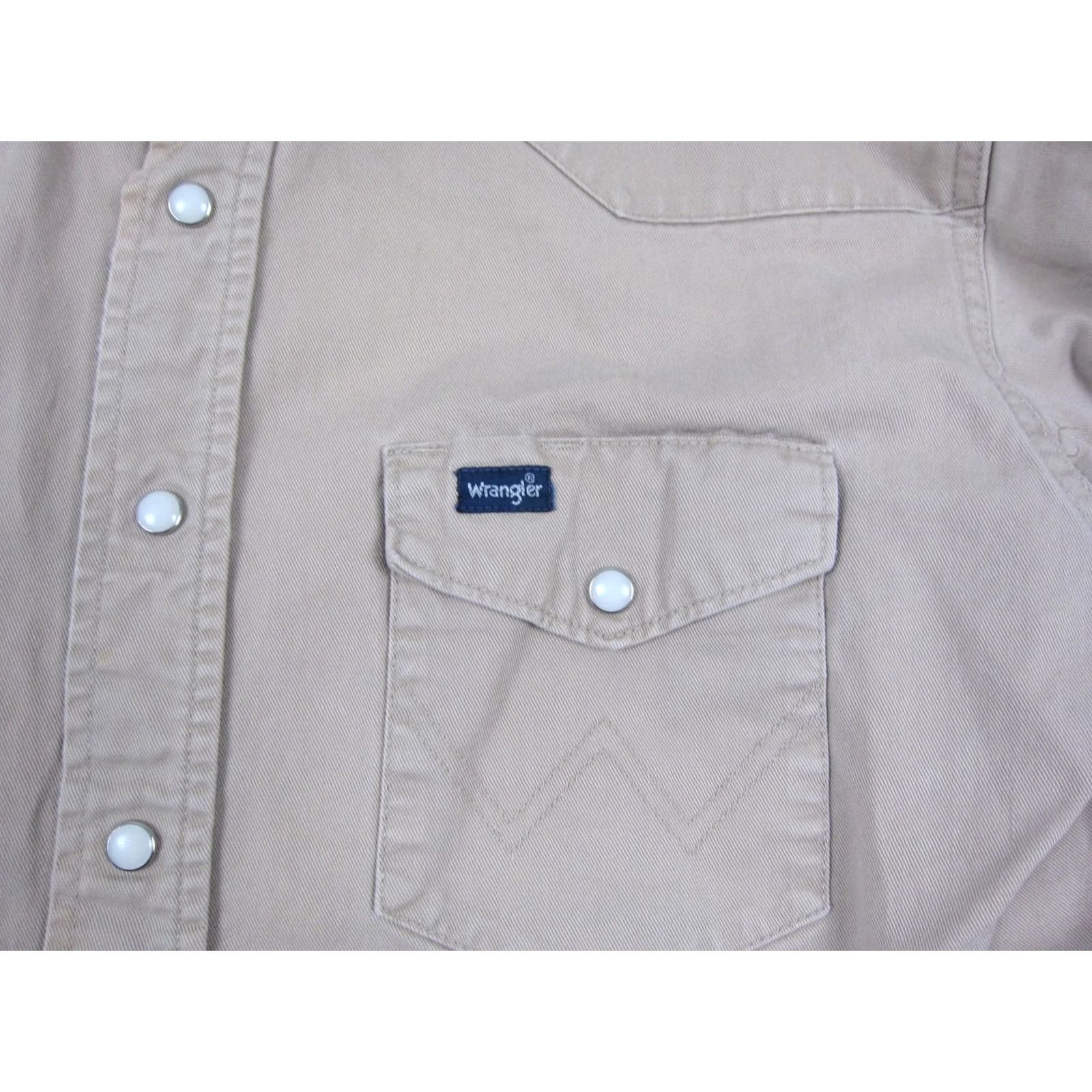 Wrangler VINTAGE Wrangler Shirt Womens L Brown Pearl Snap Western Cowboy Rodeo Canvas Size L / US 10 / IT 46 - 3 Thumbnail