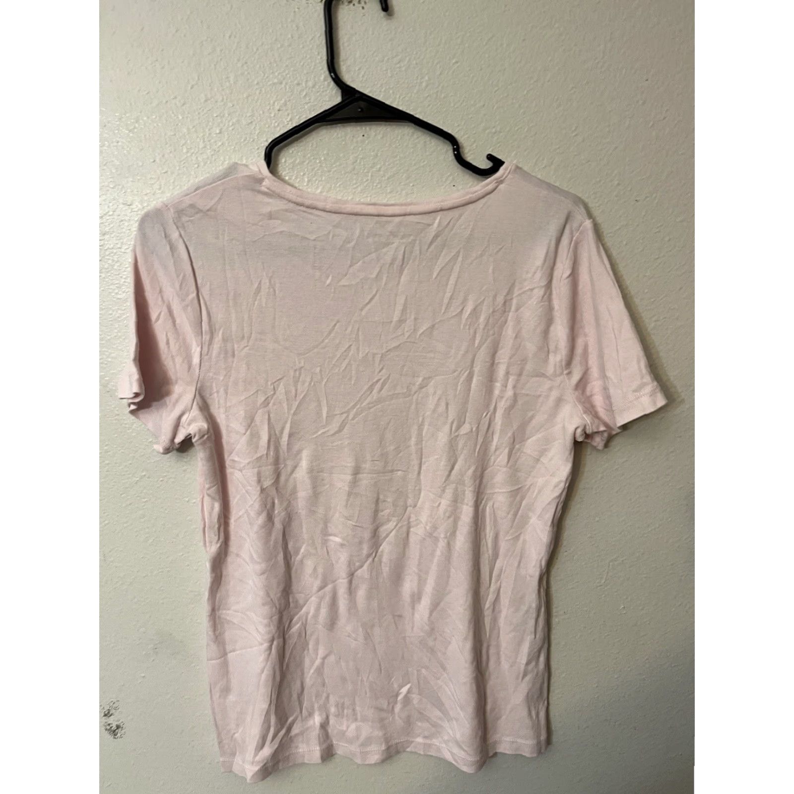 Talbots TALBOTS Women's T-Shirt Medium Pink Solid Short Sleeve Cotton Round Neck Classic Size M / US 6-8 / IT 42-44 - 2 Thumbnail