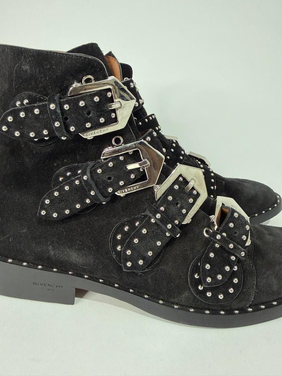 Givenchy GIVENCHY Studded Suede Buckled Ankle Boots Black 40 Size US 10 / IT 40 - 7 Thumbnail