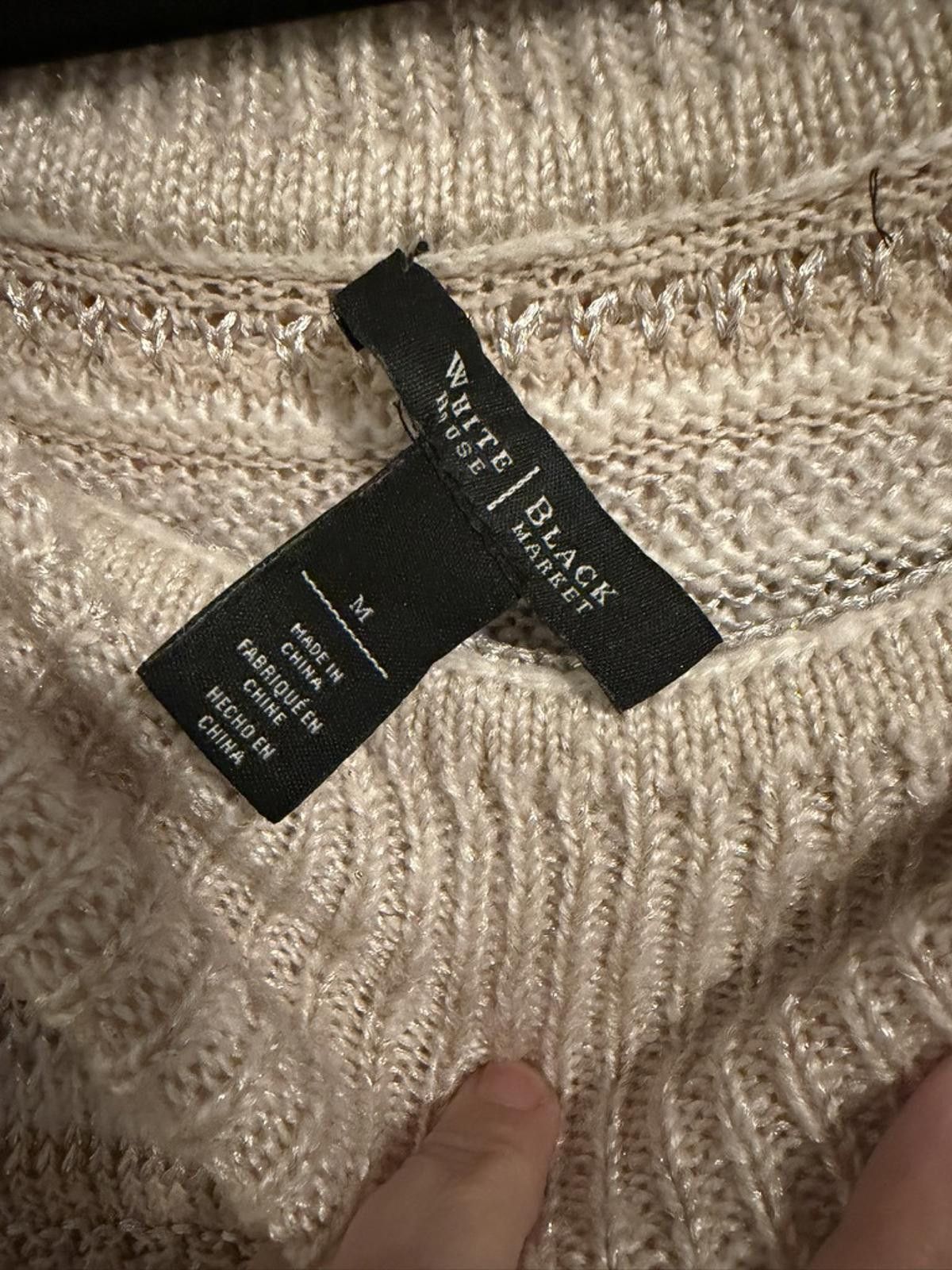 Other White House Black Market Beige Knit Sweater, Size M Size M / US 6-8 / IT 42-44 - 2 Thumbnail