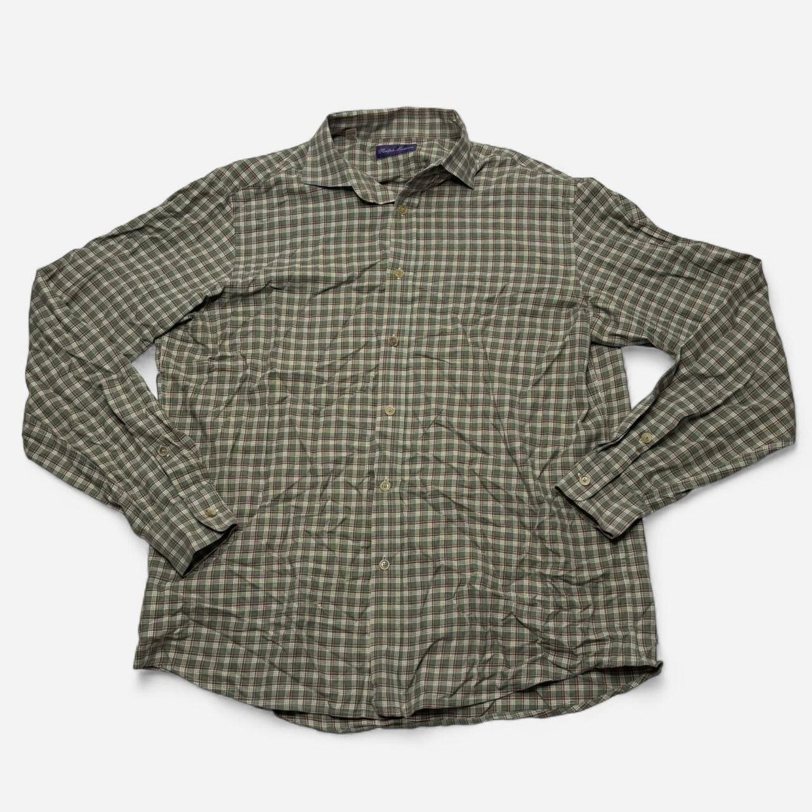 Ralph Lauren Ralph Lauren Green Plaid Long Sleeve Button Down Shirt Men L Size US L / EU 52-54 / 3 - 1 Thumbnail