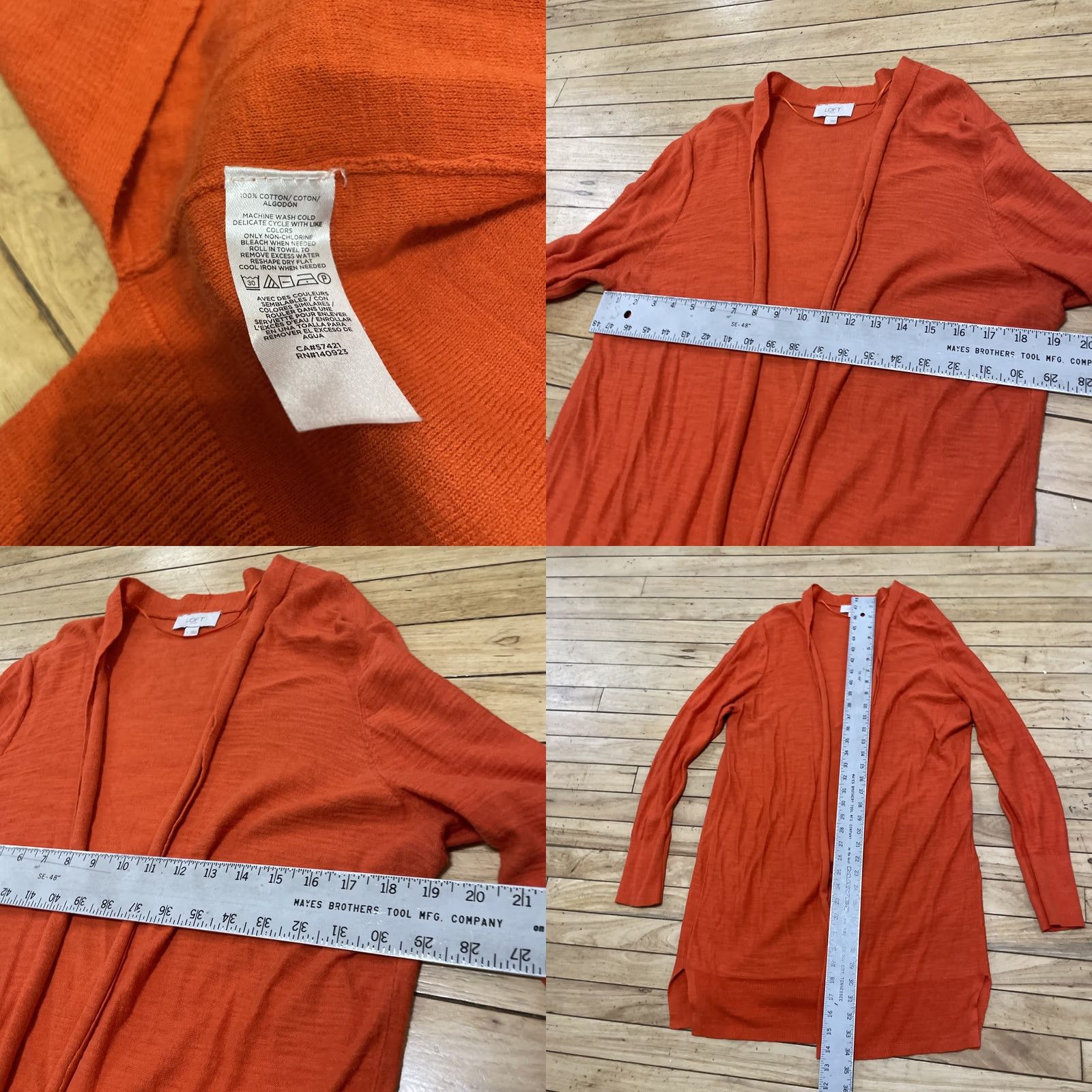 Loft VINTAGE LOFT Cardigan Shirt Women L Orange Knit Open Currency Money Theme 90s Mens Womens Size L / US 10 / IT 46 - 8 Thumbnail