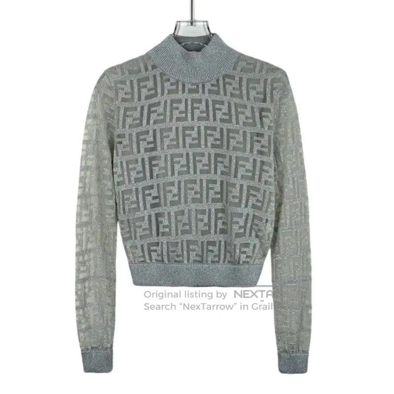 Fendi FENDI Gray Knitted Sweater for Women . Size M / US 6-8 / IT 42-44 - 1 Thumbnail