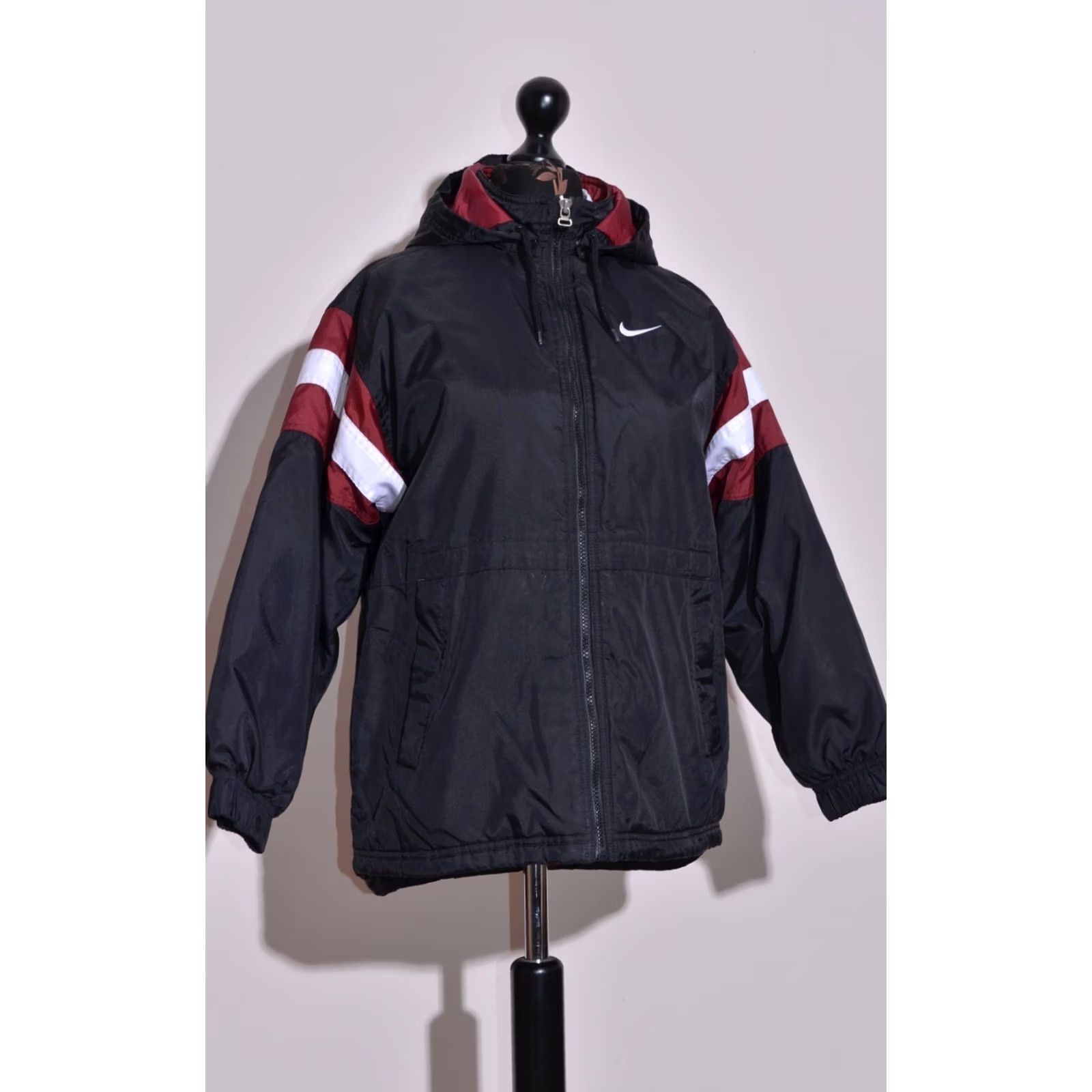 Nike VINTAGE Nike Women's Winter Jacket Hooded Padded Big Logo Size L Jacket Womens Logo White XS? Size M / US 6-8 / IT 42-44 - 2 Thumbnail