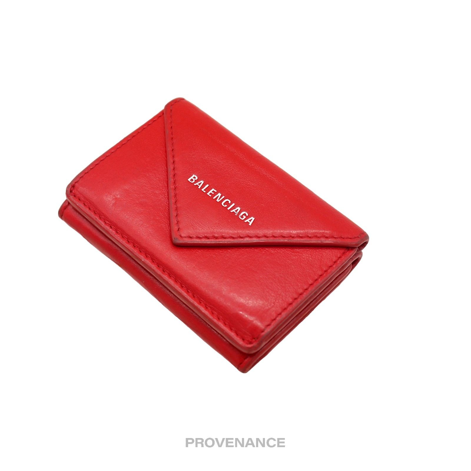 Balenciaga 🔴 Balenciaga Papier Mini Wallet - Red Leather Size ONE SIZE - 3 Thumbnail
