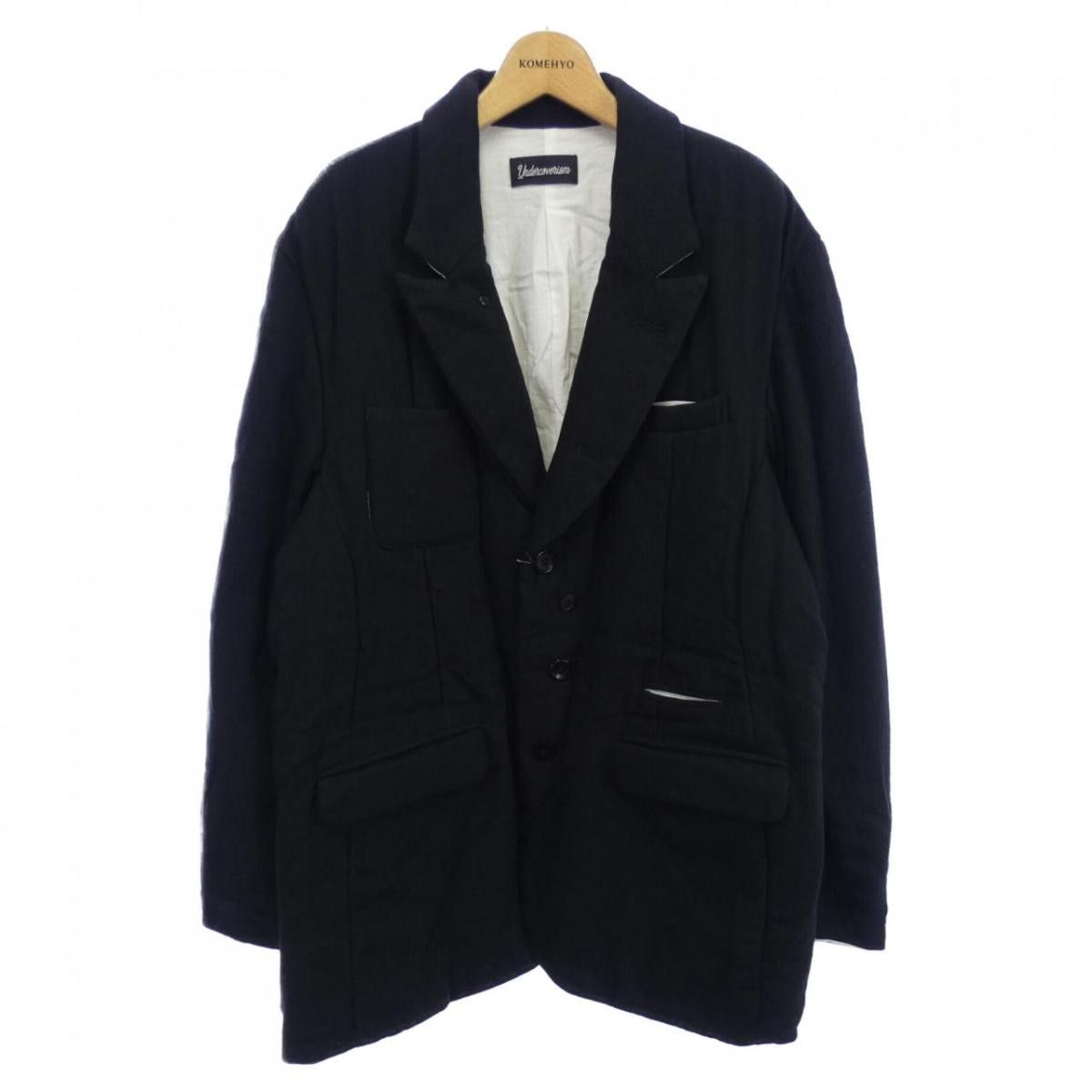 Jacket Plain 3 Buttton Inseam Pocket Polyester Black