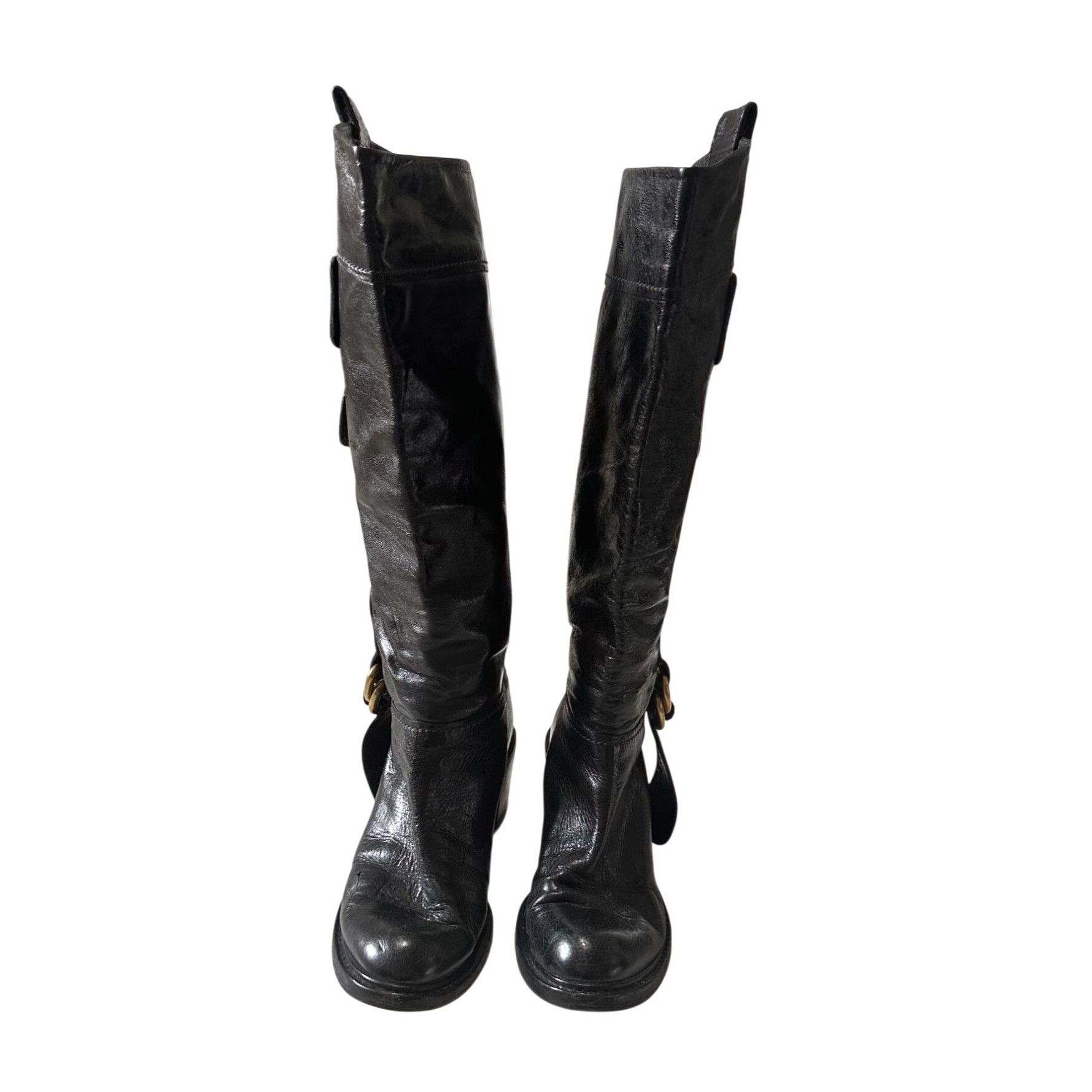 Chloe Chloé Early 2000s Black Leather Block Heel Boots Size US 9 / IT 39 - 2 Thumbnail