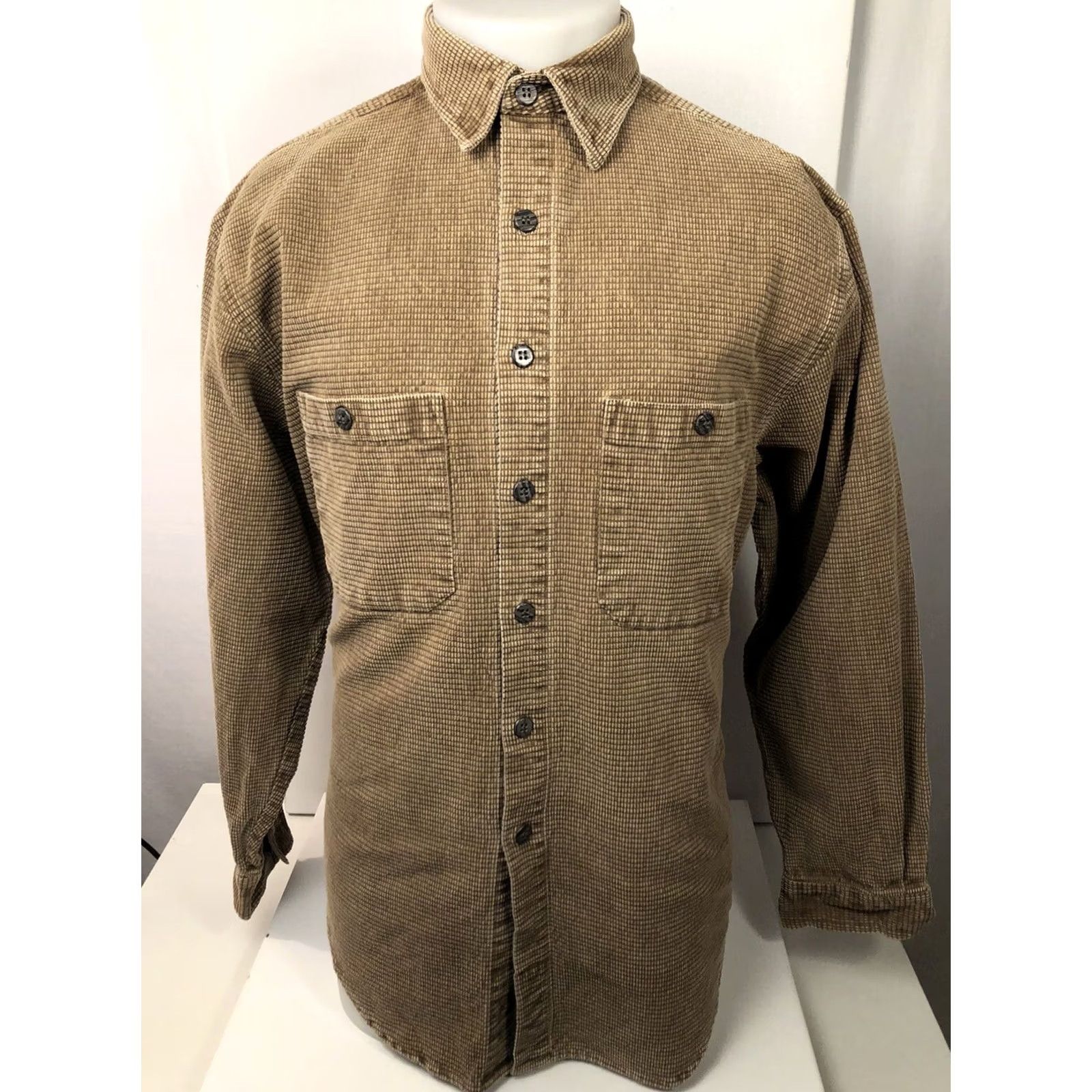 The Territory Ahead VINTAGE Territory Ahead Heavy Duty Mens L Brown Textured Camping Shirt Size US L / EU 52-54 / 3 - 2 Thumbnail