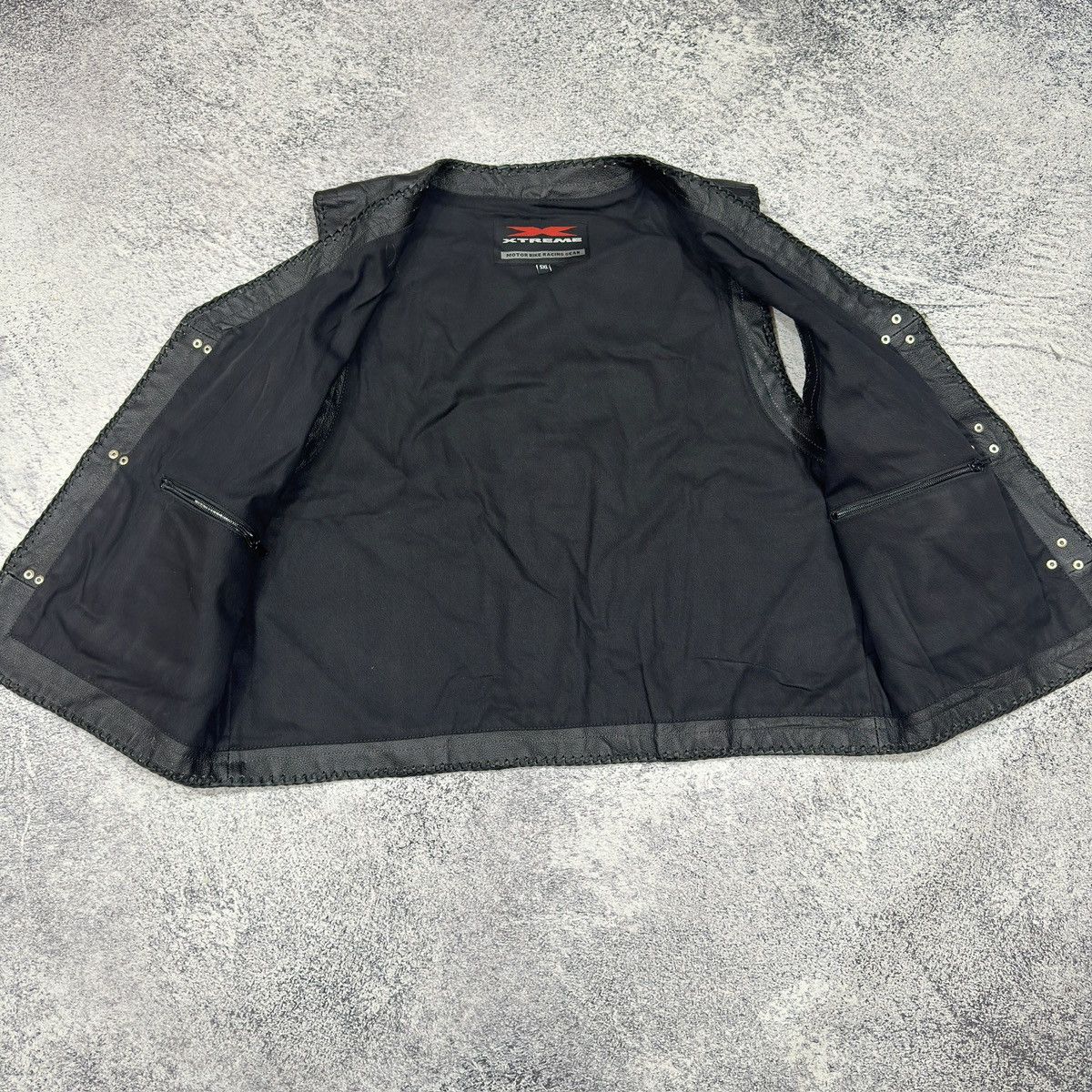 Designer × Leather X-Treme Anarchy Black Leather Vest XL size Size US XL / EU 56 / 4 - 9 Thumbnail