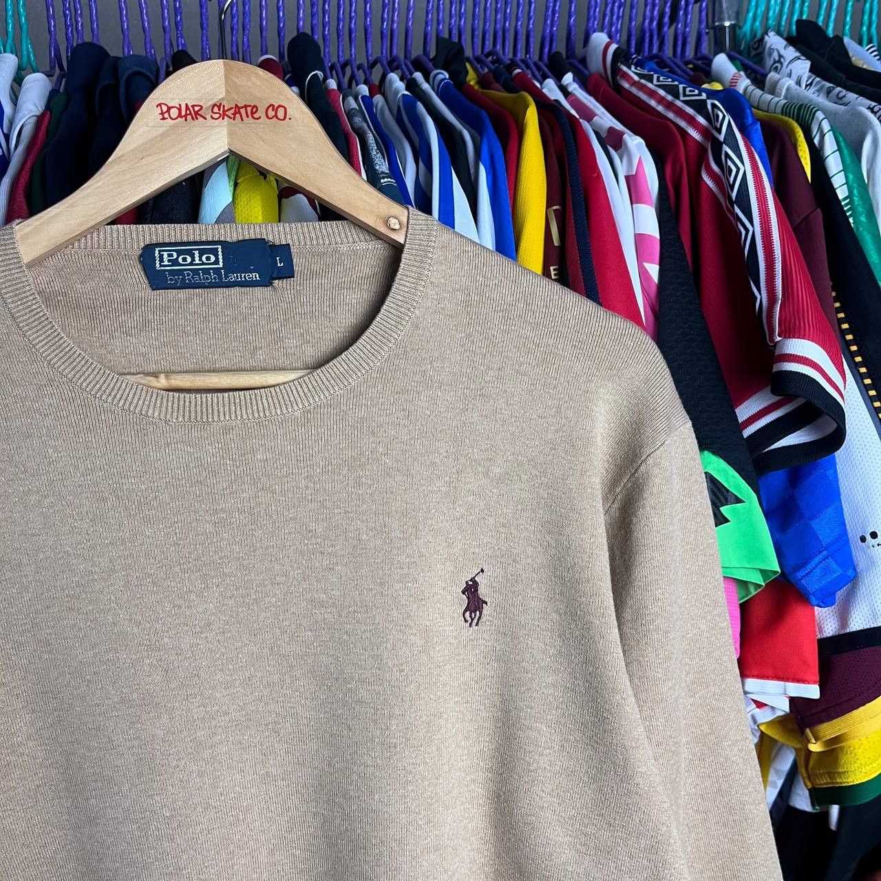 Polo Ralph Lauren Vintage Polo Ralph Lauren Brown Pullover Size L Size US L / EU 52-54 / 3 - 3 Thumbnail