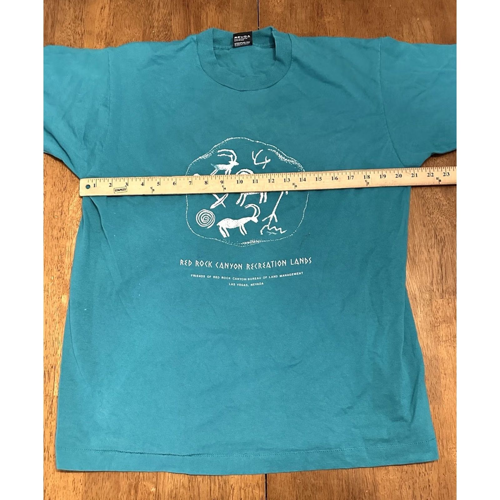 Fruit Of The Loom VINTAGE Fruit of the Loom Red Rock Canyon Aztec T Shirt XL Green 90s Nature Mens Size US XL / EU 56 / 4 - 5 Thumbnail