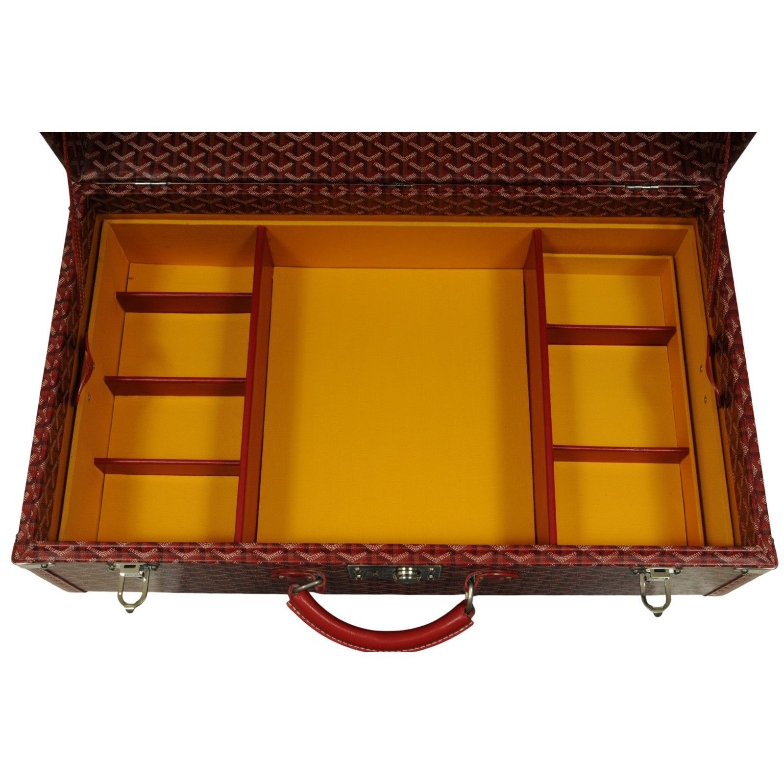 Goyard Rouge Red Compartmented Travel Trunk Palladium Carry Size ONE SIZE - 20 Thumbnail