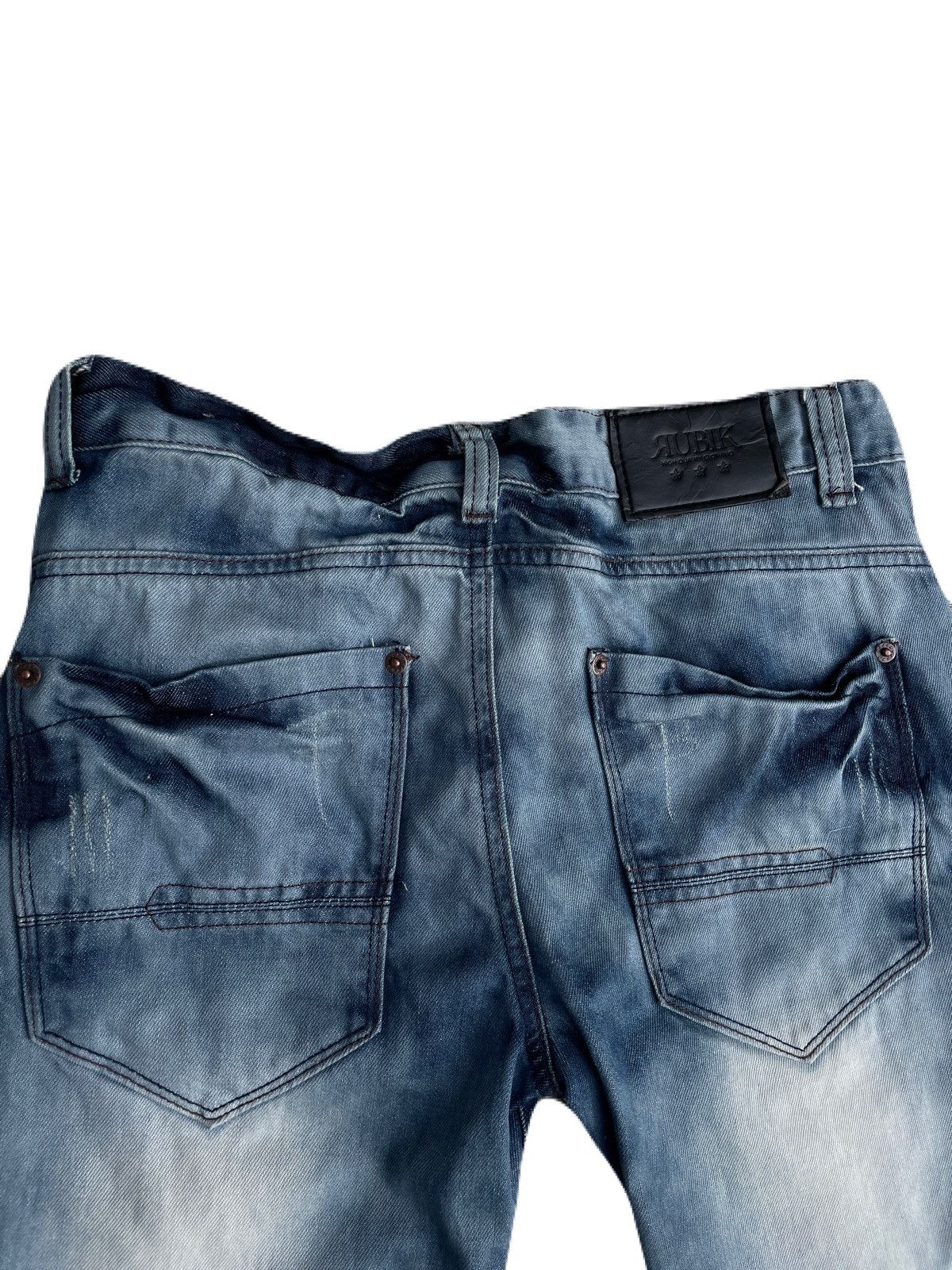 If Six Was Nine 2000s RUBIK Vkei Distressed Flare Jeans Japanese archive Size US 31 - 6 Thumbnail