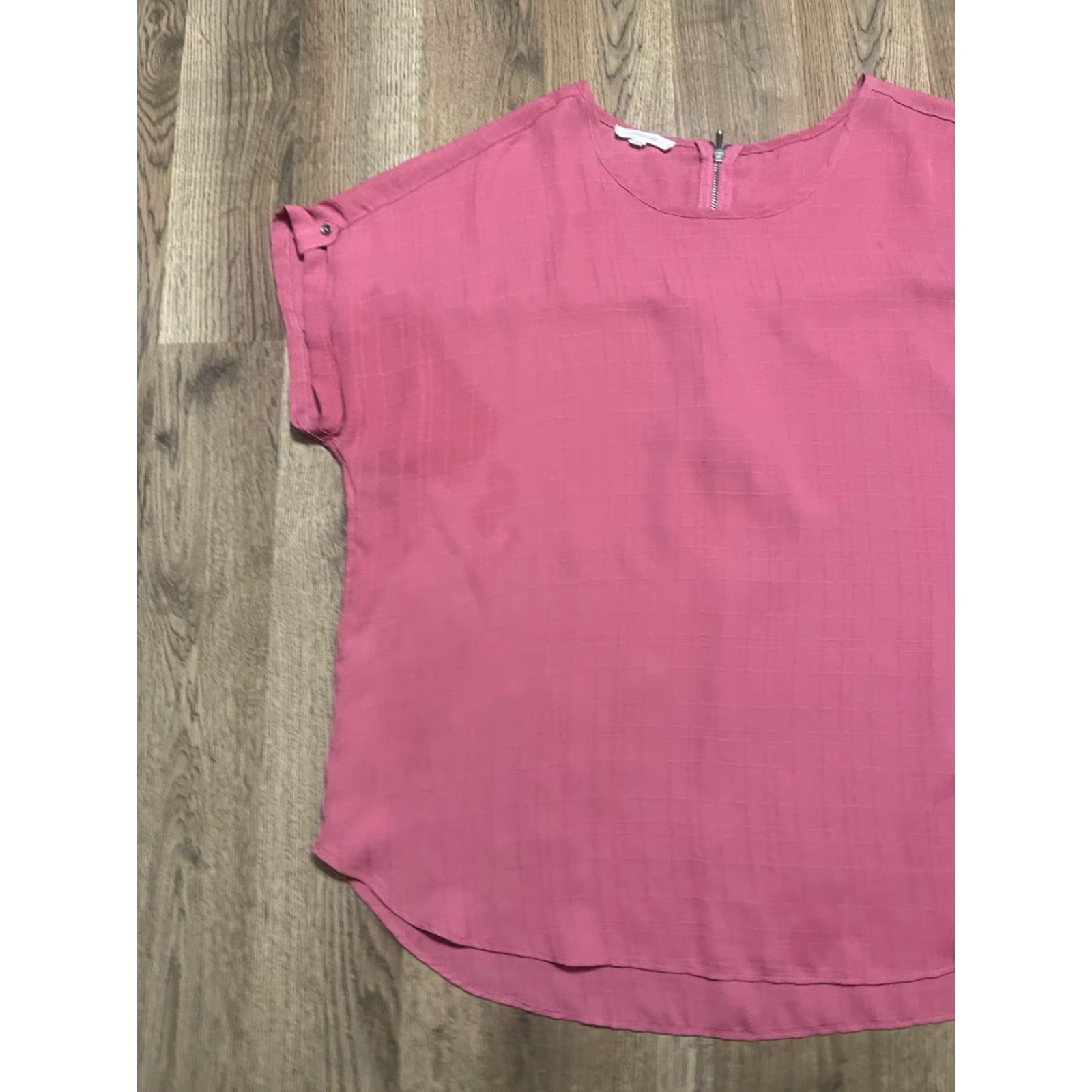 Vintage Maurices Shirt Women’s Size L Pink Blouse Zip back Short Sleeve Round Neck Casual Vintage No Size L / US 10 / IT 46 - 3 Thumbnail